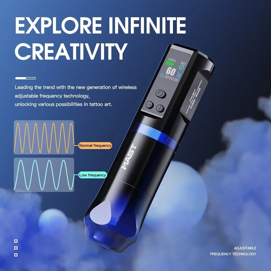 Machine à tatouer sans fil Dragonhawk Mas Hertz X8 Pro à fréquence réglable