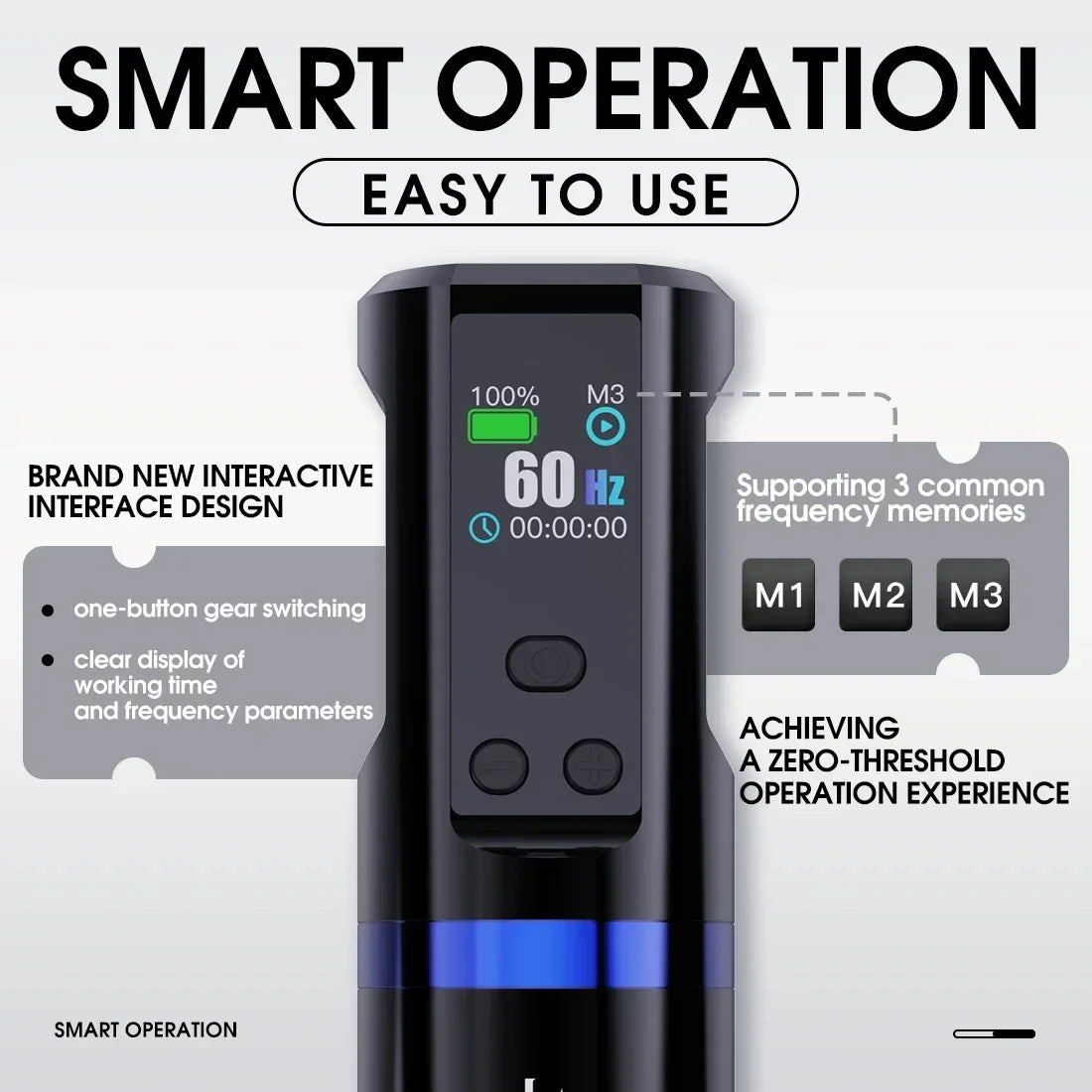 Machine à tatouer sans fil Dragonhawk Mas Hertz X8 Pro à fréquence réglable