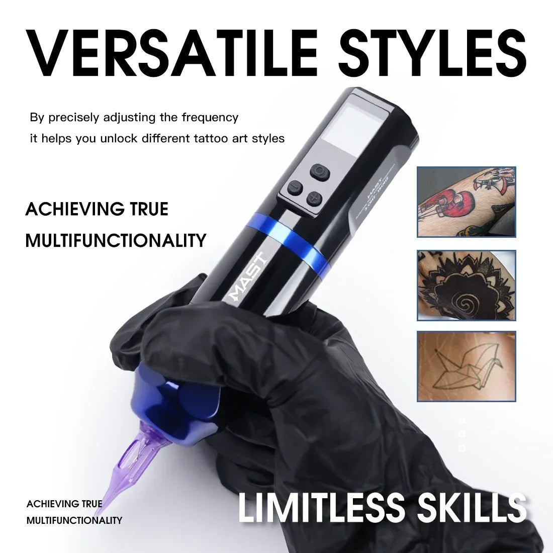 Machine à tatouer sans fil Dragonhawk Mas Hertz X8 Pro à fréquence réglable