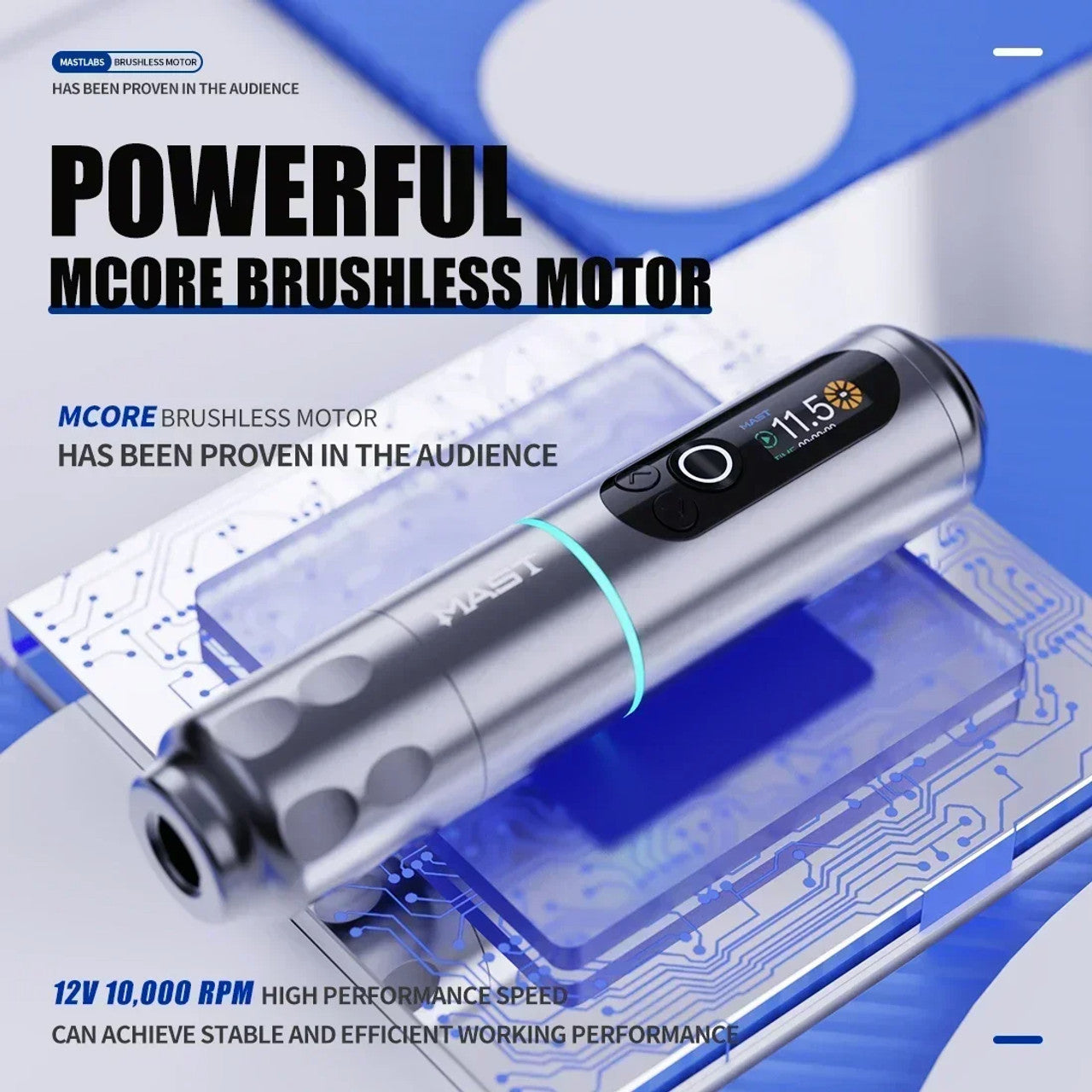 Dragonhawk Mast Archer 2 Wireless Tattoo Pen Machine with 3.5MM Stroke Brushless Motor Color Screen