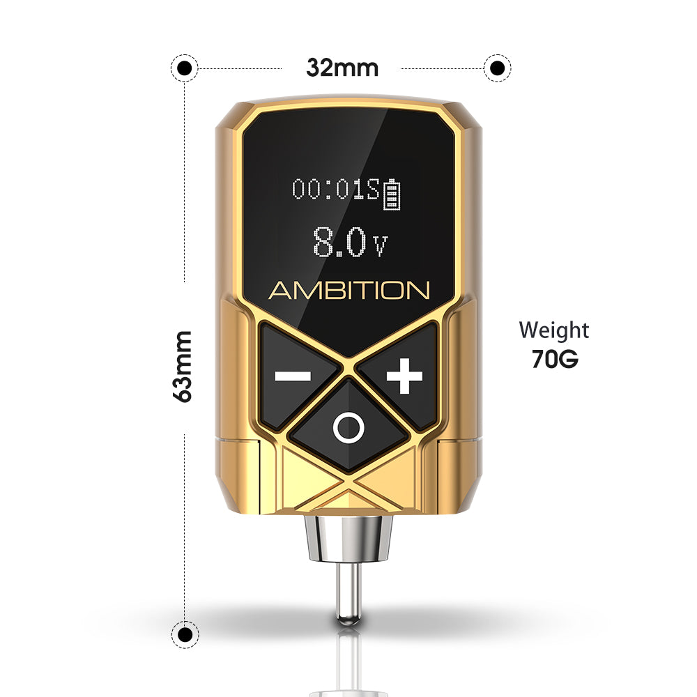 Ambition Kuark Mini Wireless Portable RCA Tattoo Power Supply 2400mAh