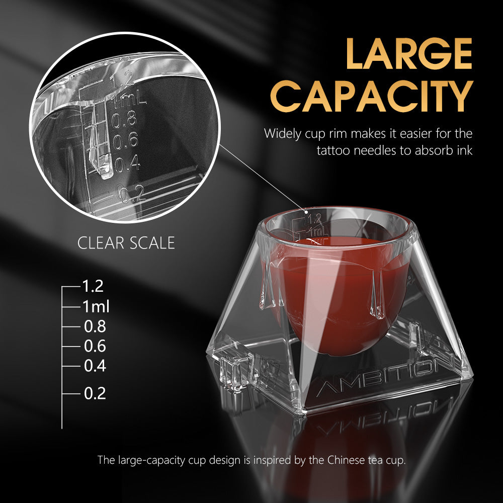 Ambition Disposable Tattoo Ink Cups with Interlocking Design (60Pcs)