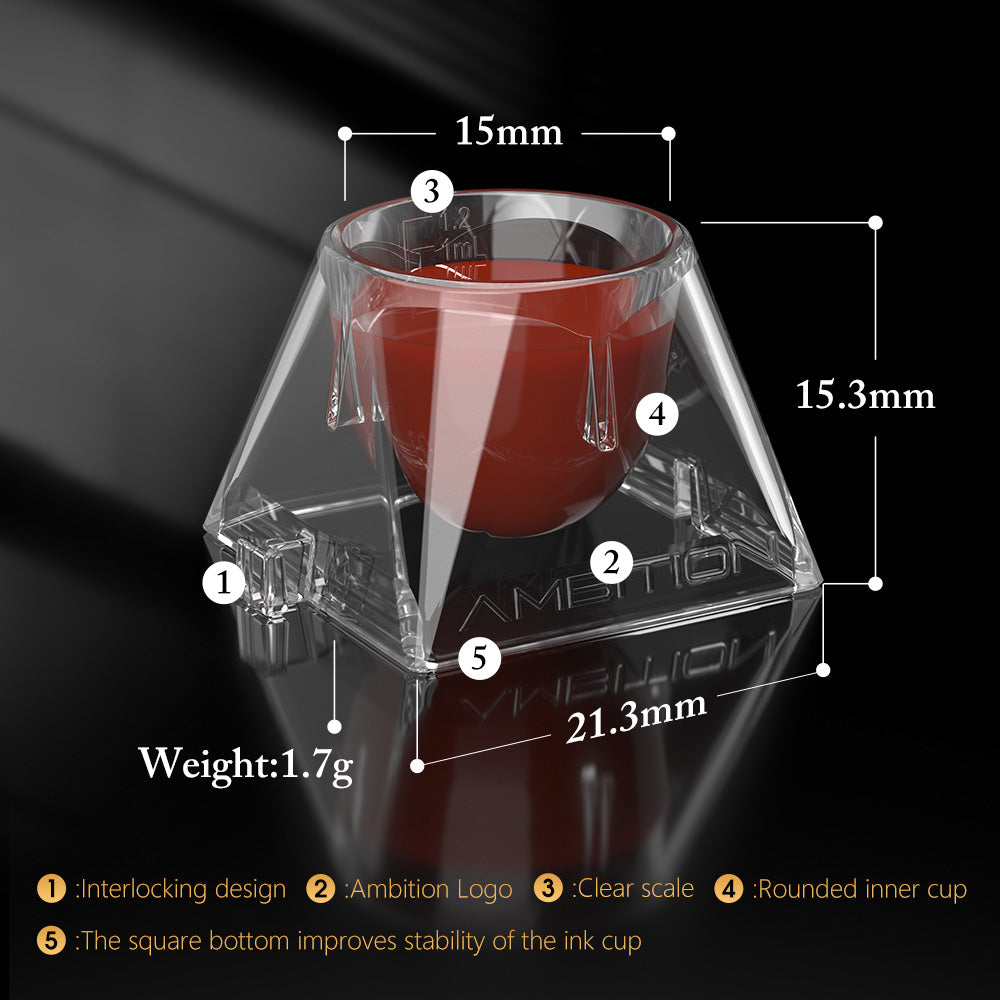 Ambition Disposable Tattoo Ink Cups with Interlocking Design (60Pcs)
