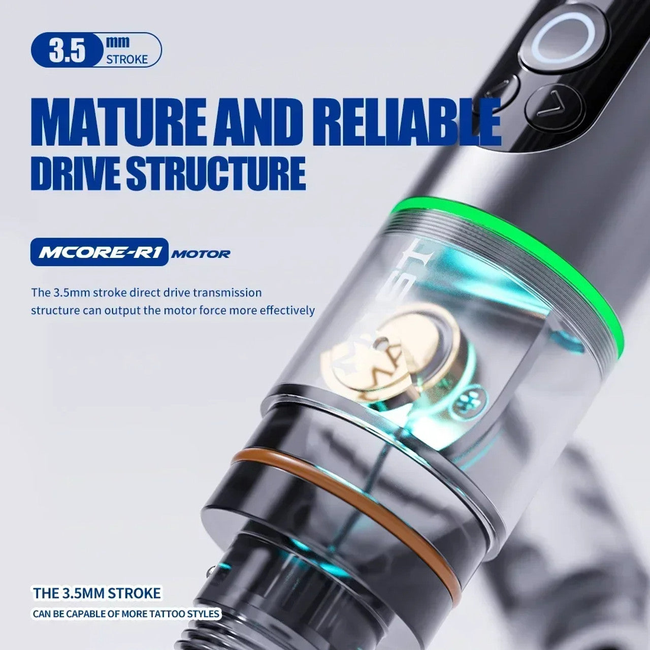 Dragonhawk Mast Archer 2 Wireless Tattoo Pen Machine with 3.5MM Stroke Brushless Motor Color Screen