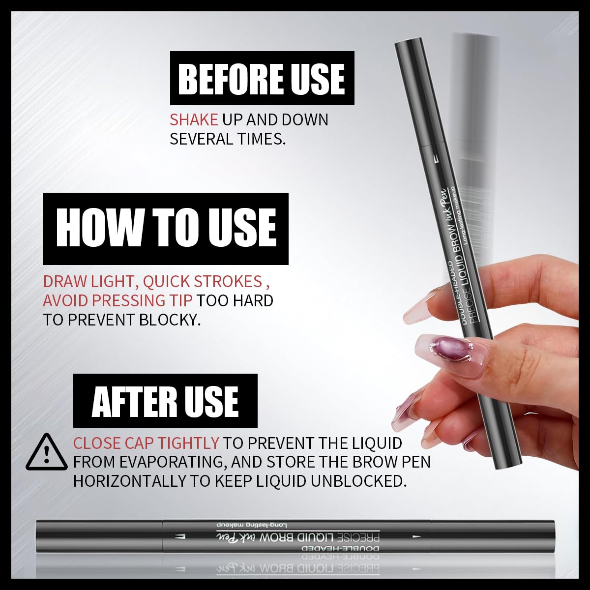 Microblading Eyebrow Pencil,2-in-1 Dual-Ended Eyebrow Pen with 2 Tip brow pen and Precise Brush-Tip,Brow Pen for Natural Waterproof and Long-Lasting Brows (2Pcs)