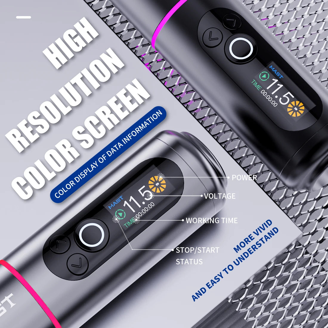 Dragonhawk Mast Archer 2 Wireless Tattoo Pen Machine with 3.5MM Stroke Brushless Motor Color Screen