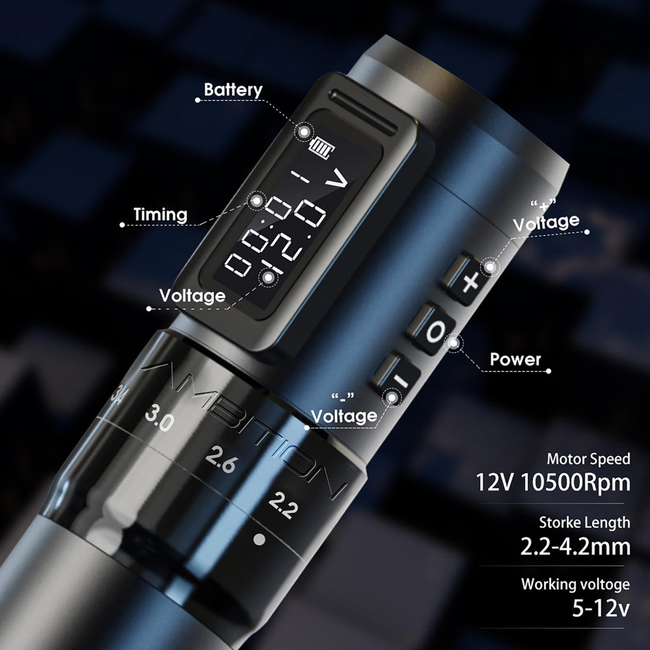 Ambition MARS-U Wireless Tattoo PMU Machine