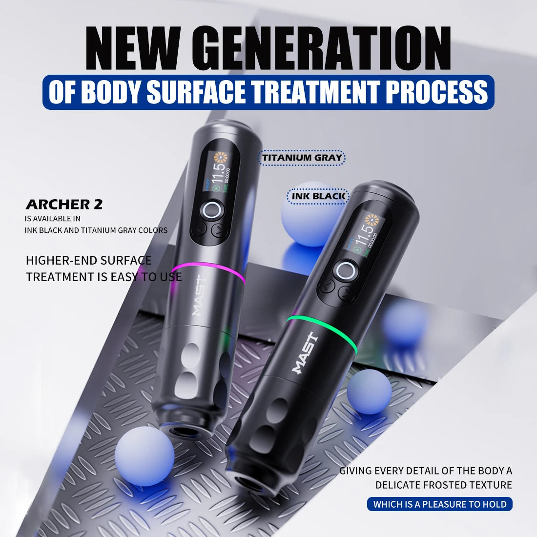 Dragonhawk Mast Archer 2 Wireless Tattoo Pen Machine with 3.5MM Stroke Brushless Motor Color Screen