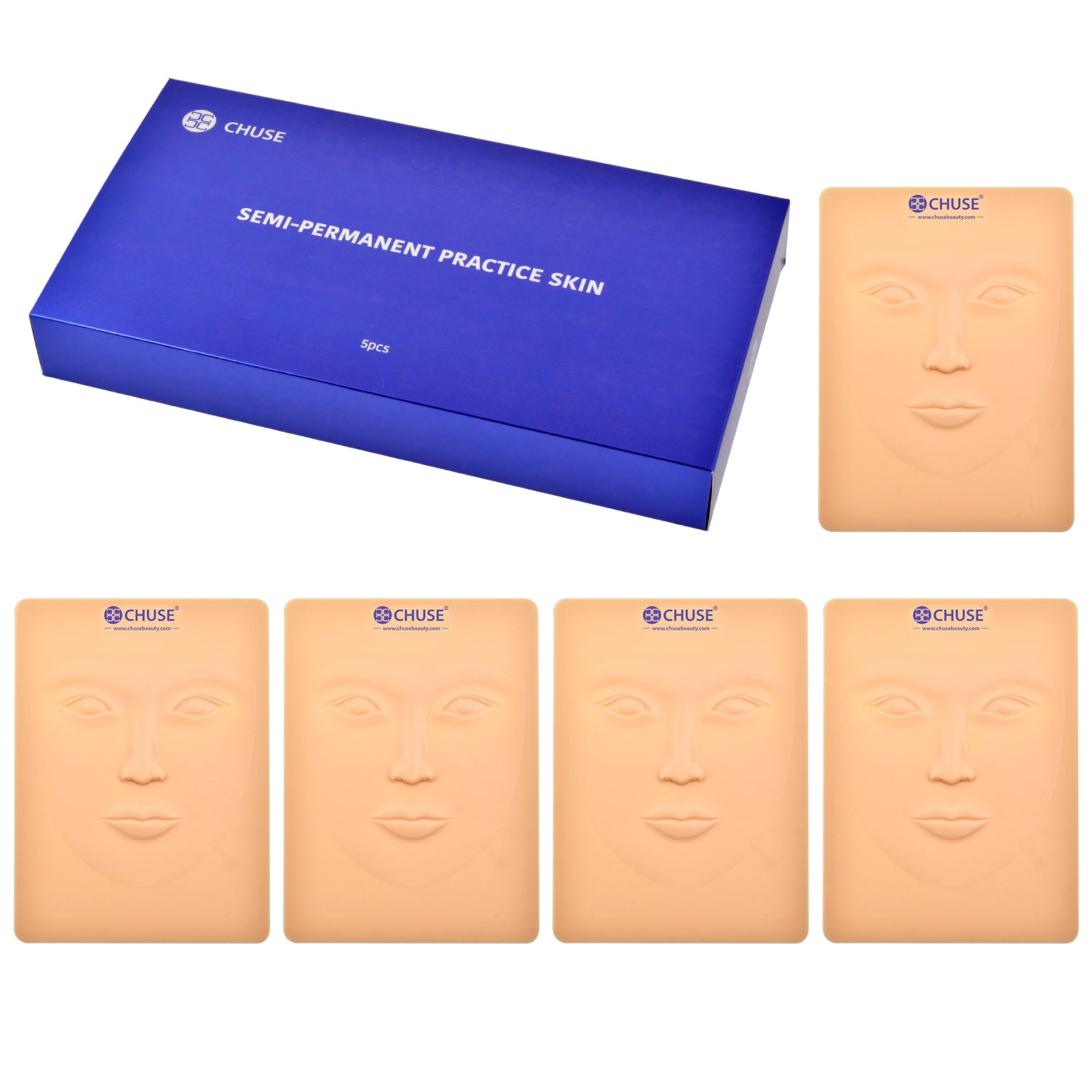 CHUSE Microblading Practice Skin 3D Face (5Pcs)