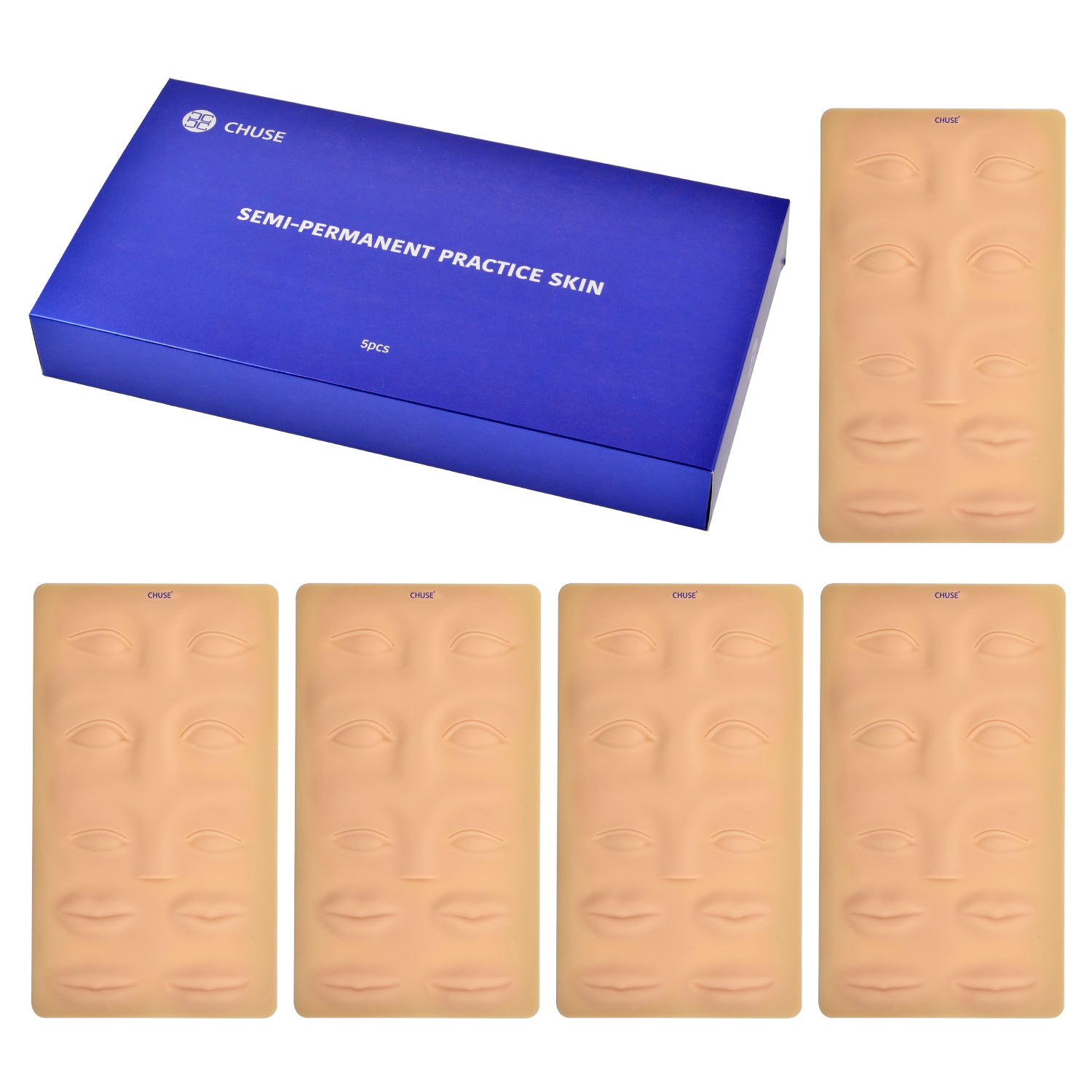 CHUSE Microblading Practice Skin 3D Eyes+Lips (5Pcs)