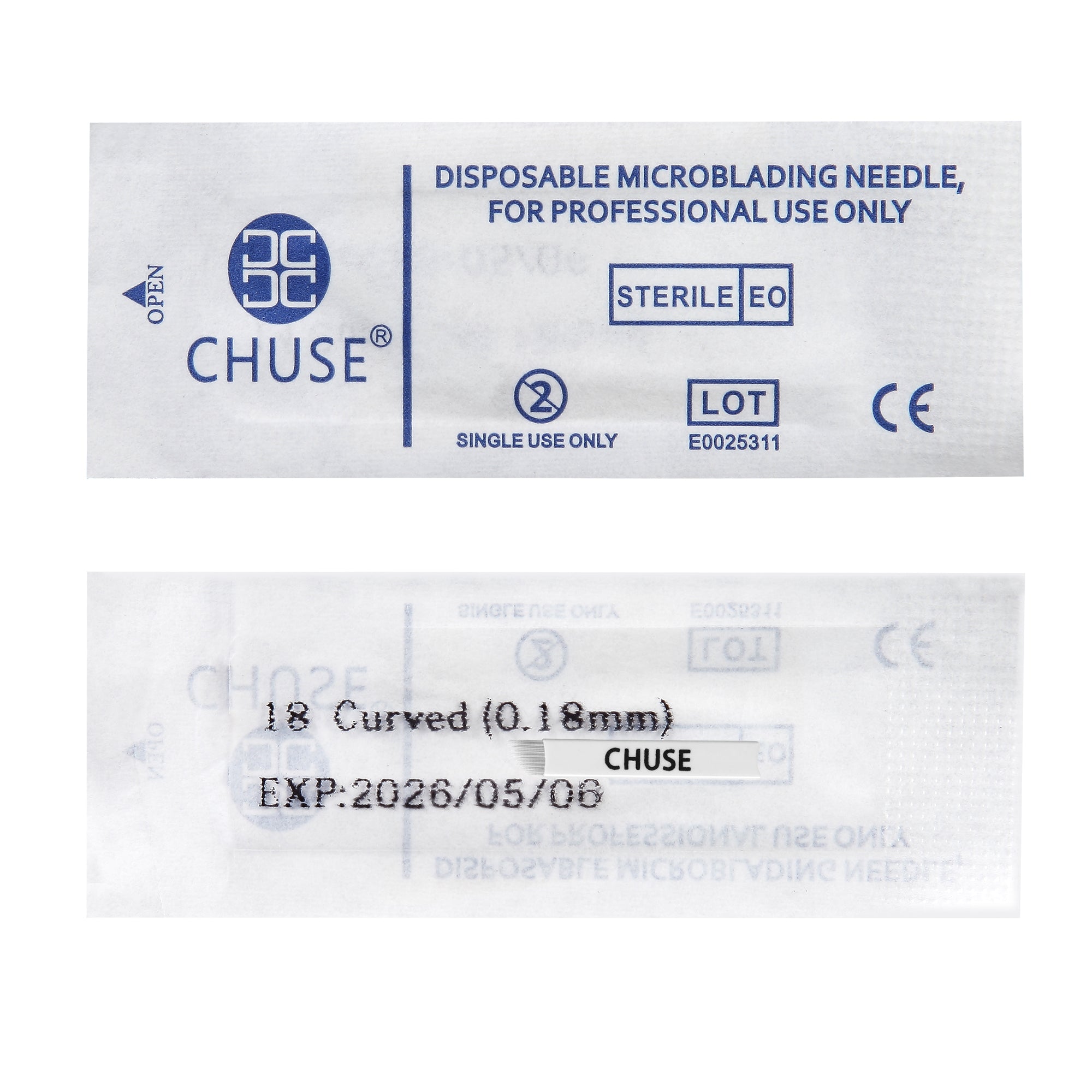 CHUSE 0.18mm 18 Curved Mircoblading Needles (50Pcs)