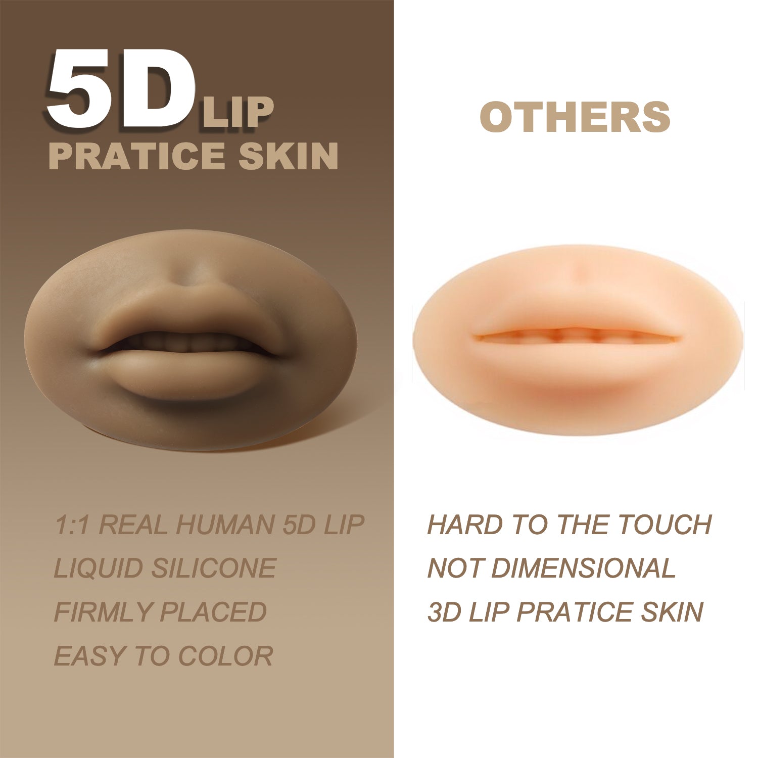 CHUSE 5D Soft Silicone Realistic Lips (3Pcs)