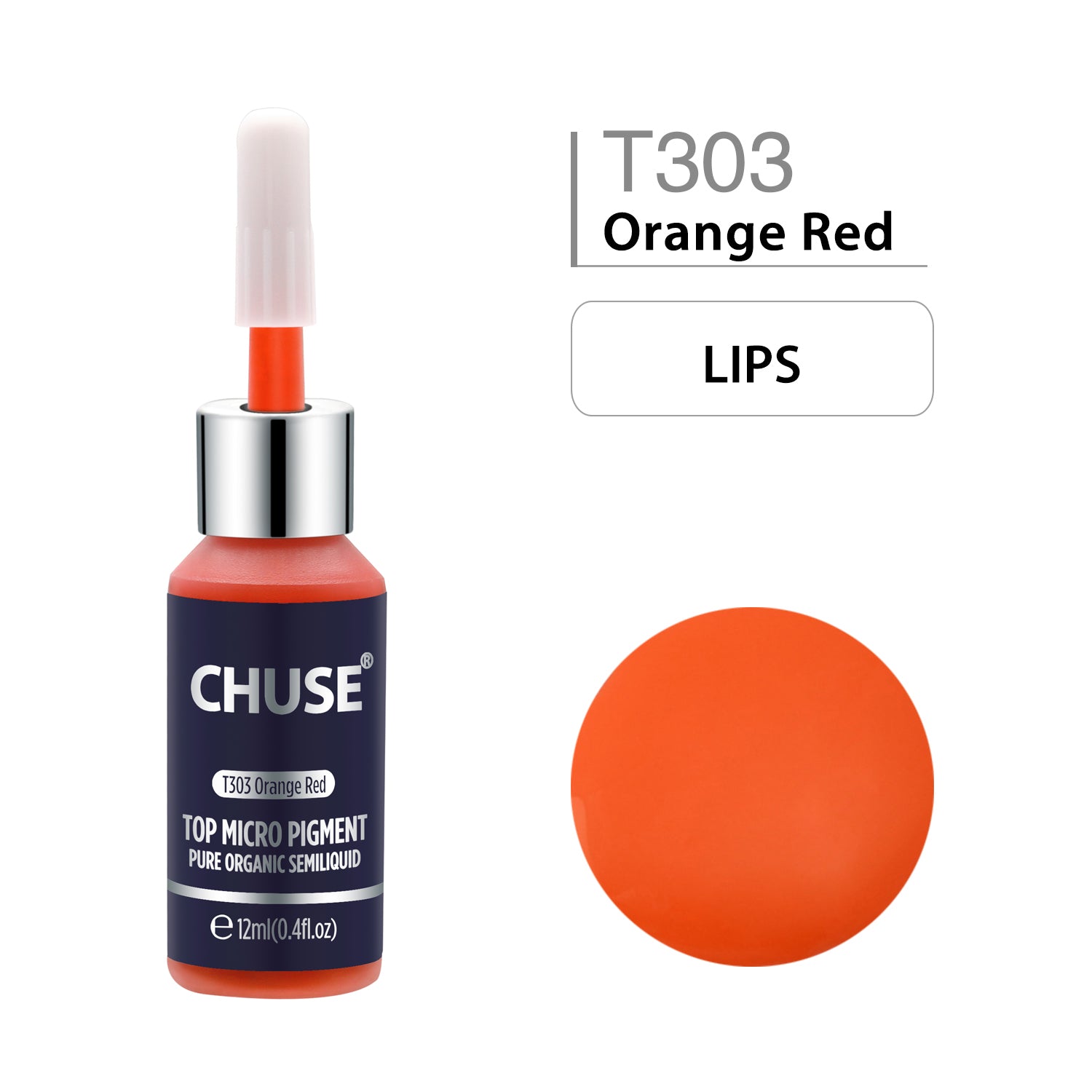 Pigments pour les lèvres CHUSE PMU 0,4 oz/12 ml (T303 Orange Red)