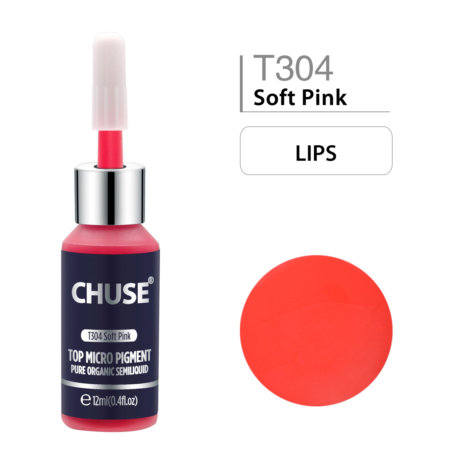 Pigments pour les lèvres CHUSE PMU 0,4 oz/12 ml (T304 Rose pâle)