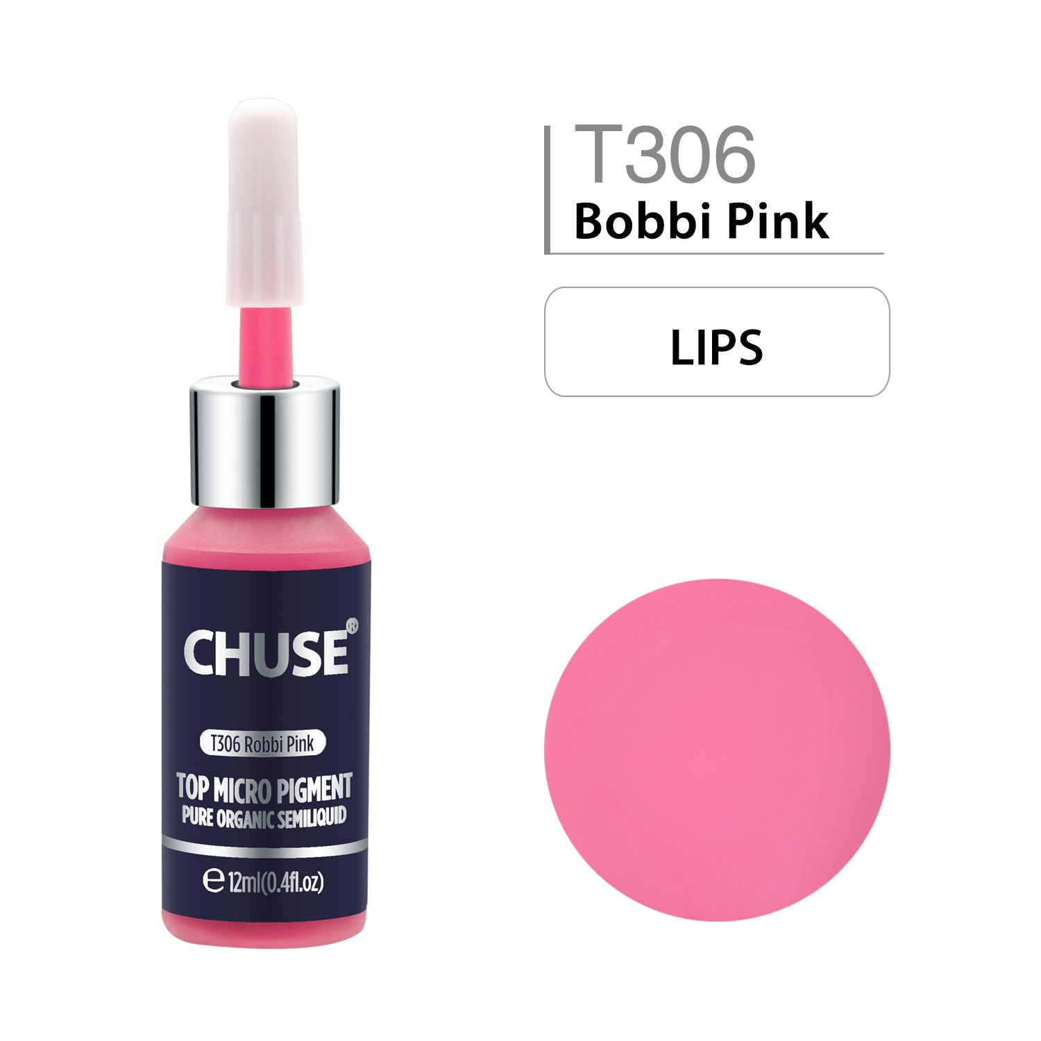 Pigments pour les lèvres CHUSE PMU 0,4 oz/12 ml (T306 Bobbi Pink)