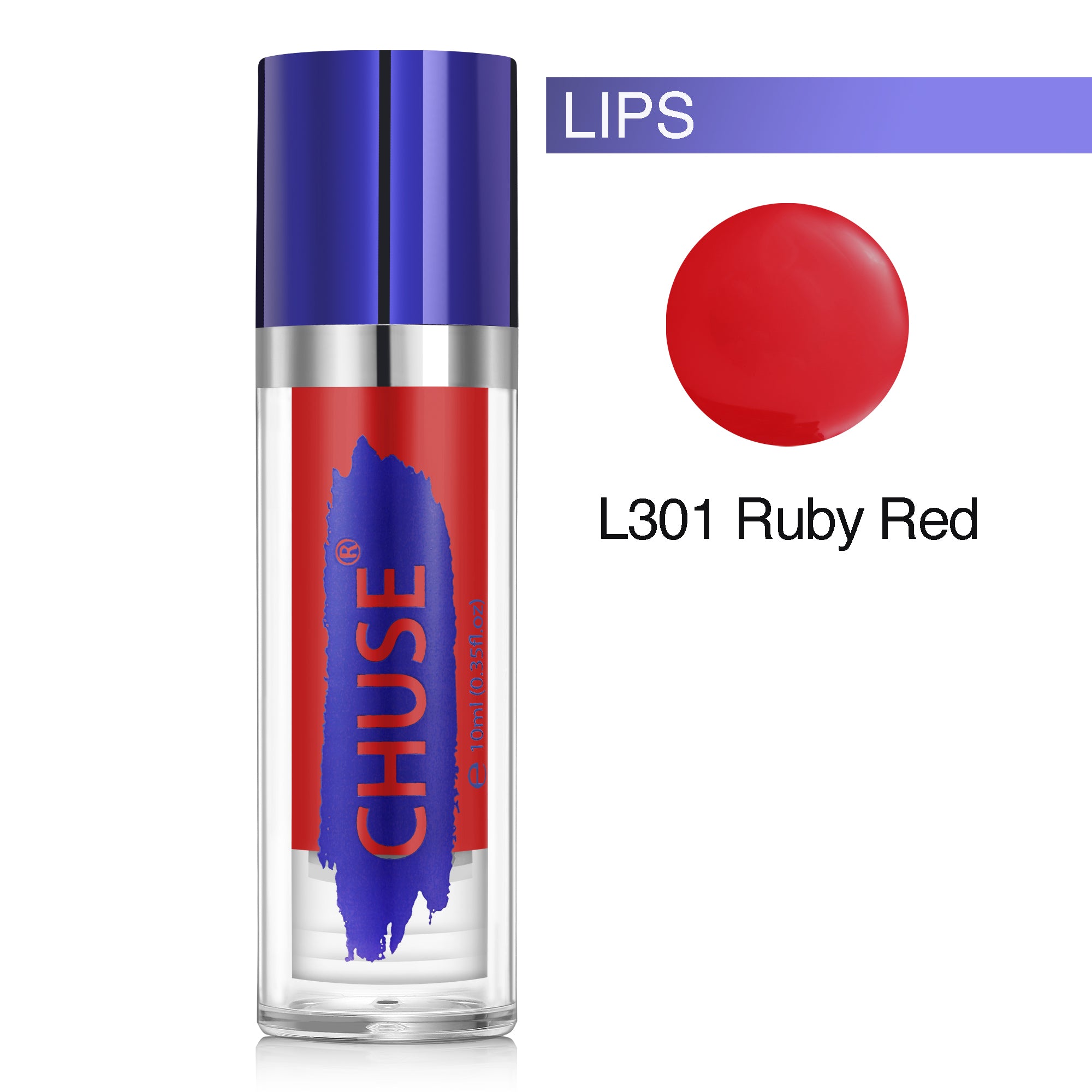 Pigments pour les lèvres CHUSE PMU 0,35 oz/10 ml (L301 Rouge rubis)