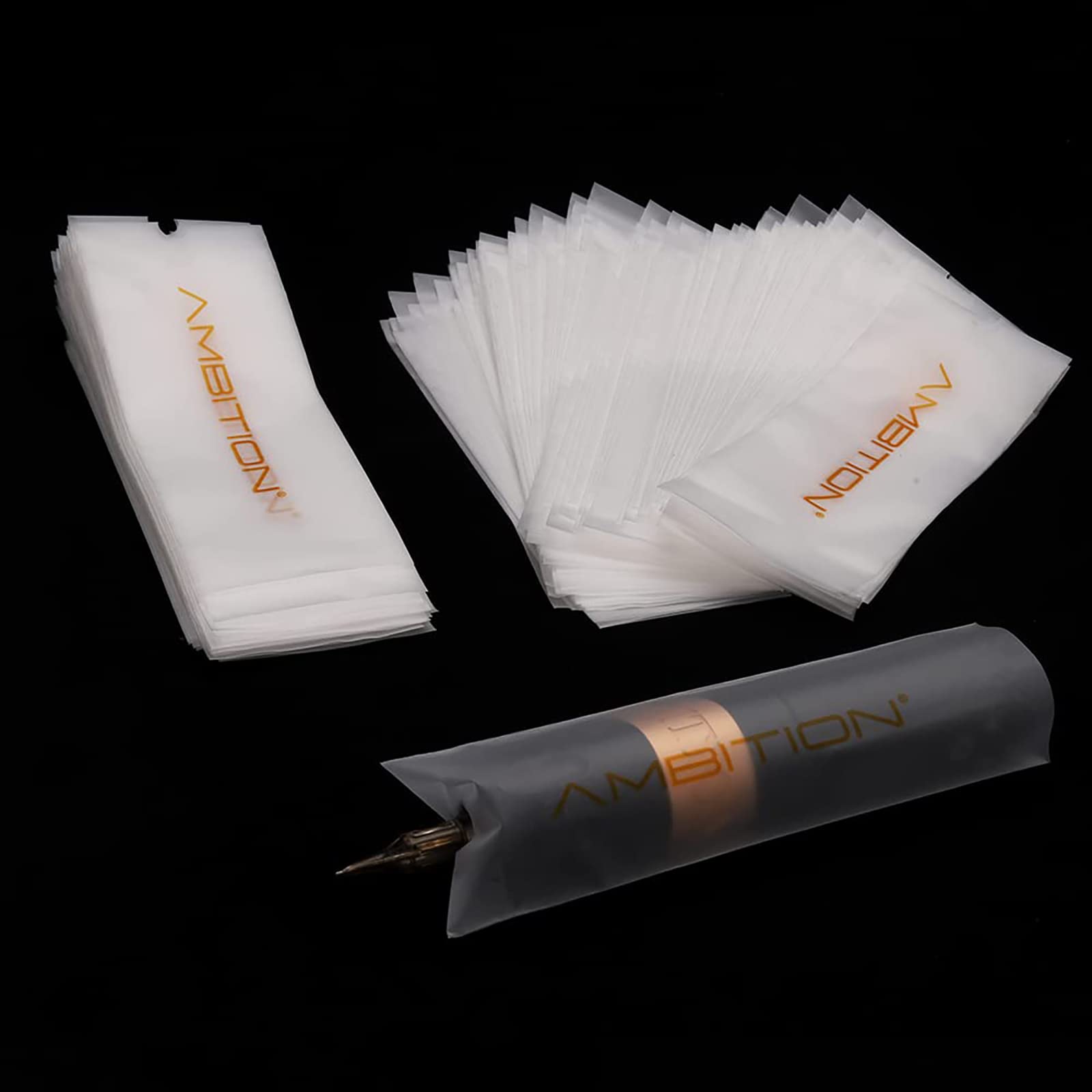 Ambition 200pcs Tattoo Machine Bags - Disposable Cartridge Tattoo Pen Covers Rotary Tattoo Machine Sleeves Protective Bags