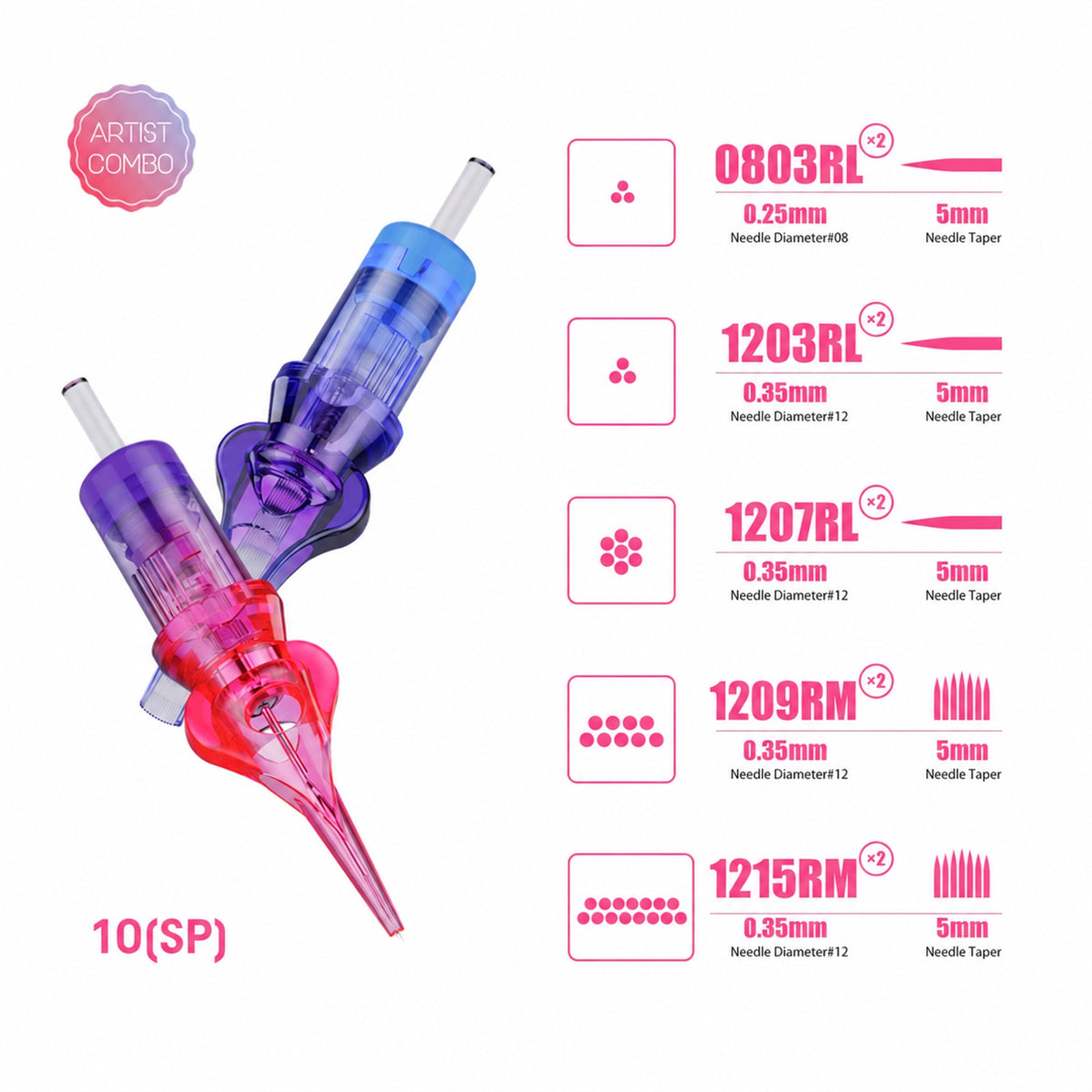 Faviamo Heartist | Precision Tattoo Cartridge Needles for Women Artists (10Pcs)