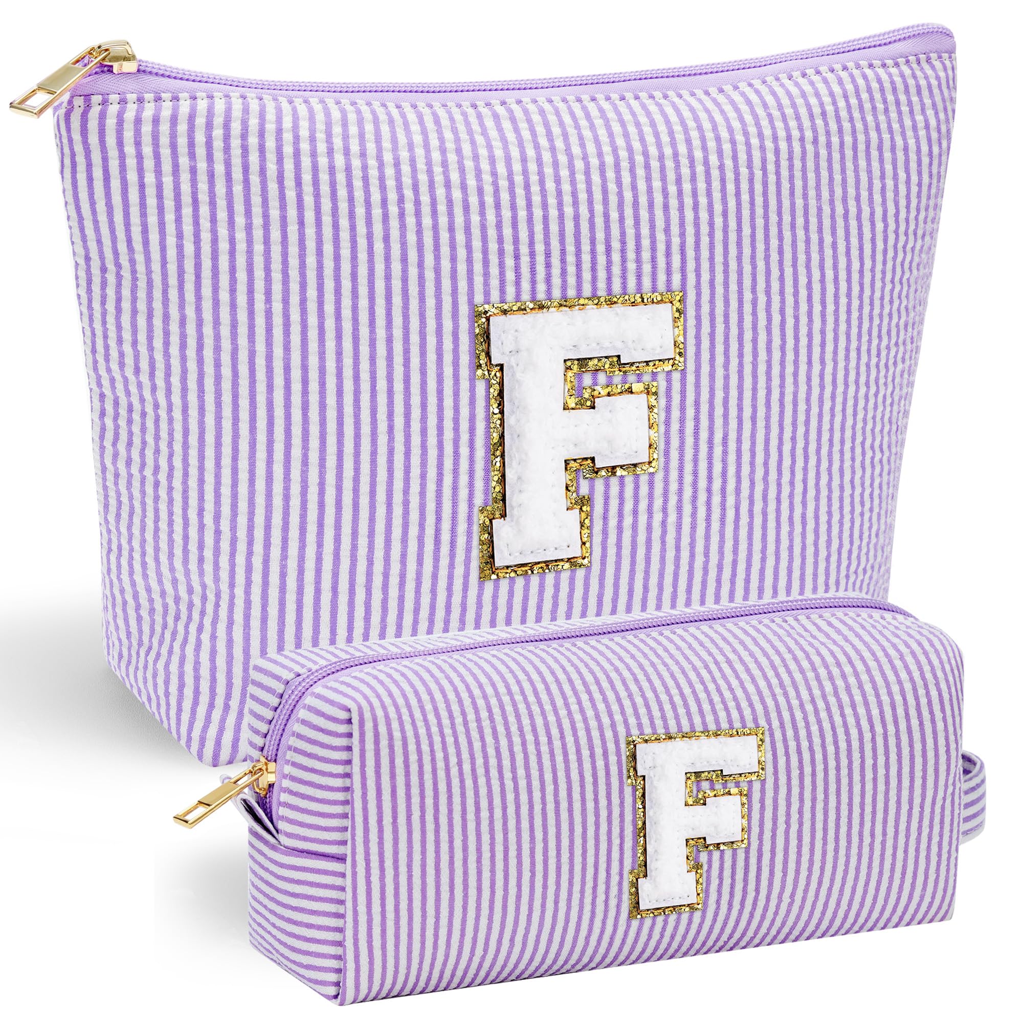 Personalized Initial Makeup Bag for Women | Cosmetic Travel Toiletry Bag | Preppy Stuff Teen Girl Gift Trendy Stuff