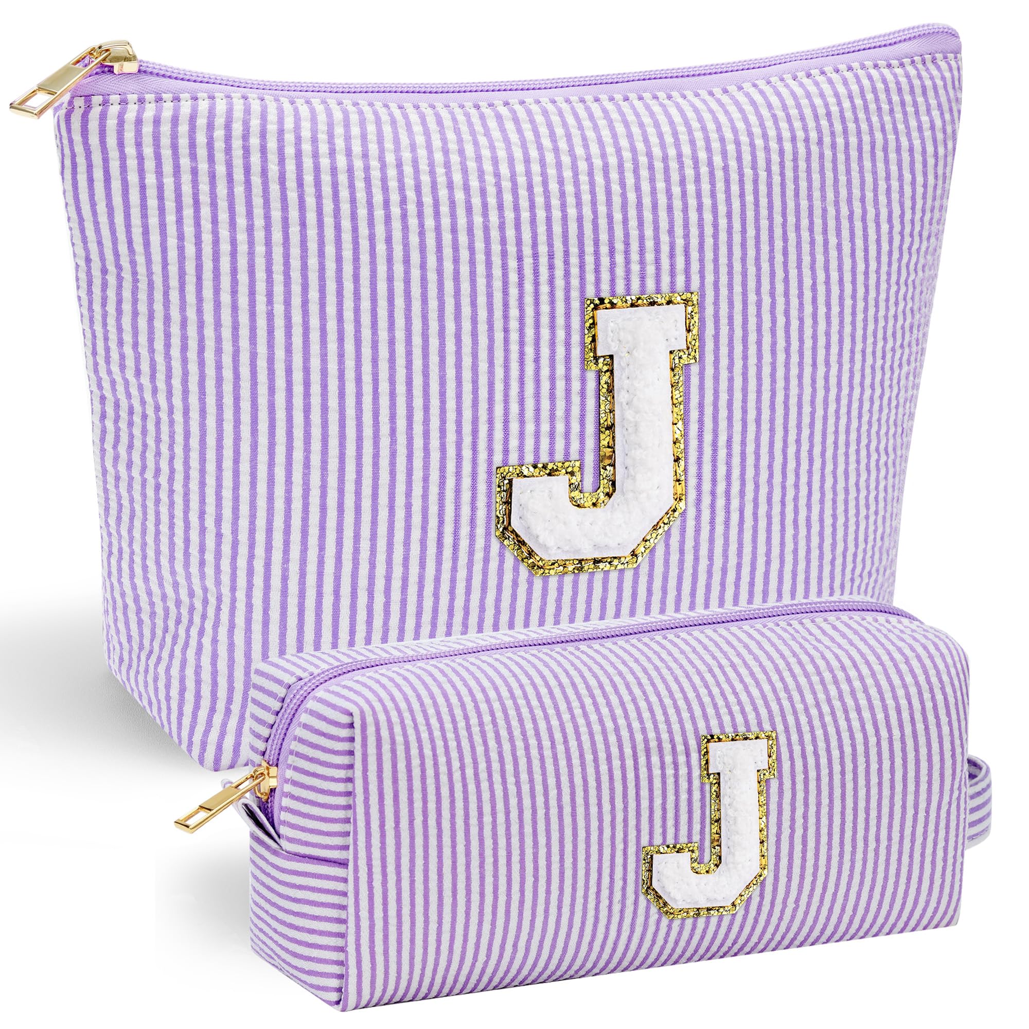 Personalized Initial Makeup Bag for Women | Cosmetic Travel Toiletry Bag | Preppy Stuff Teen Girl Gift Trendy Stuff