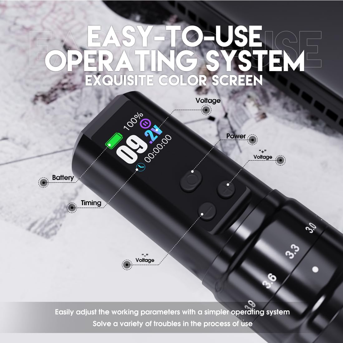 Dragonhawk Mast Fold2 Pro Wireless Tattoo Pen Machine 2.4-4.2MM Strokes Length