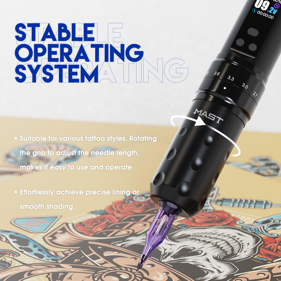 Dragonhawk Mast Fold2 Pro Wireless Tattoo Pen Machine 2.4-4.2MM Strokes Length