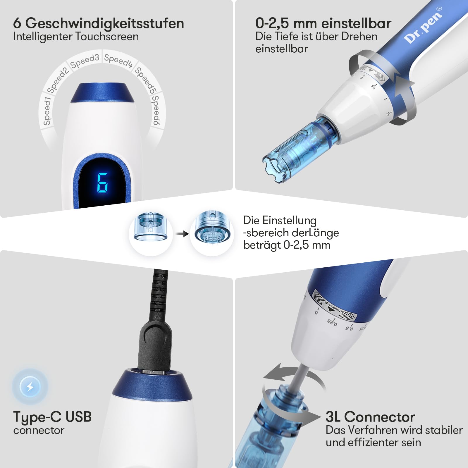 Dr. Pen Ultima A11 Microneedling Pen - Effective Against Wrinkles Intelligent Sensor Base, Comfortable Wireless Design, Ideal for Beauty Salons & Home