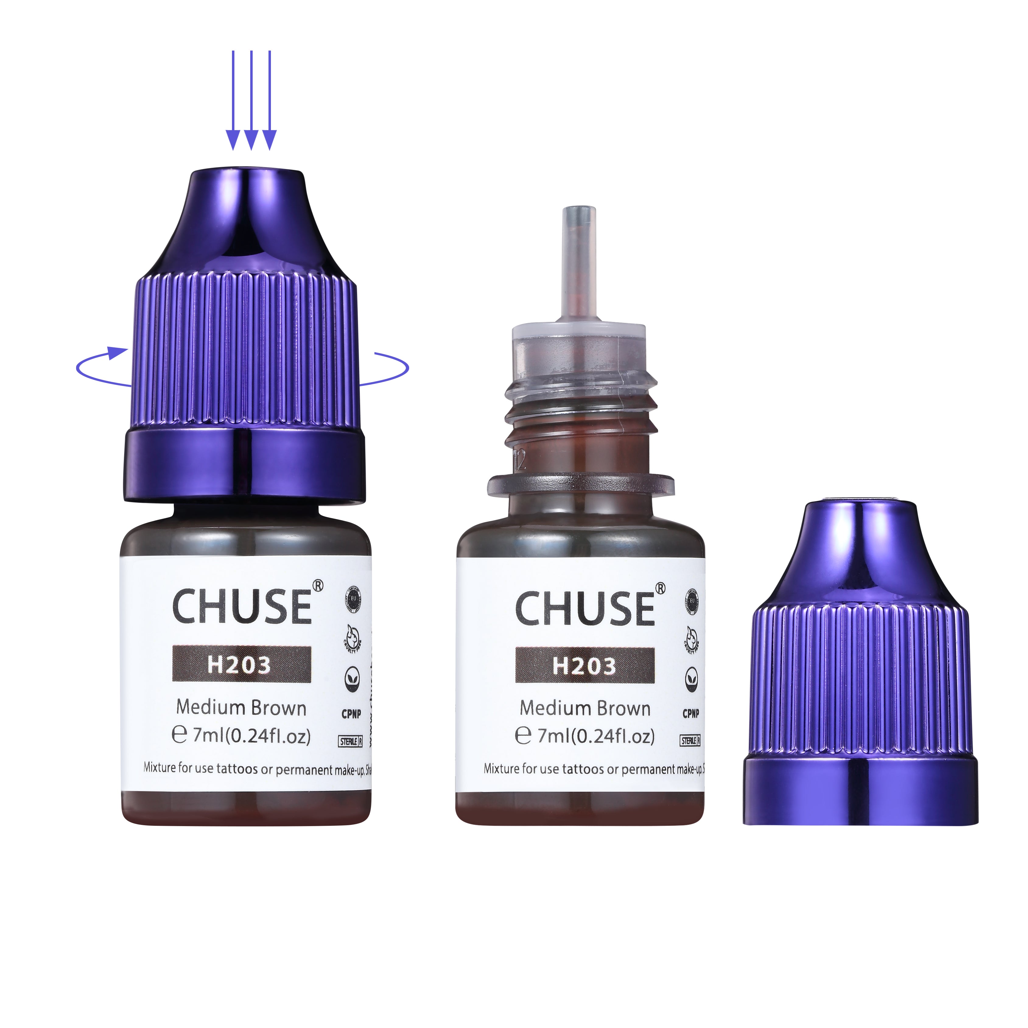 CHUSE PMU Hybrid Flüssige Augenbrauenpigmente 0,24 oz/7ml (H203 Mittelbraun)