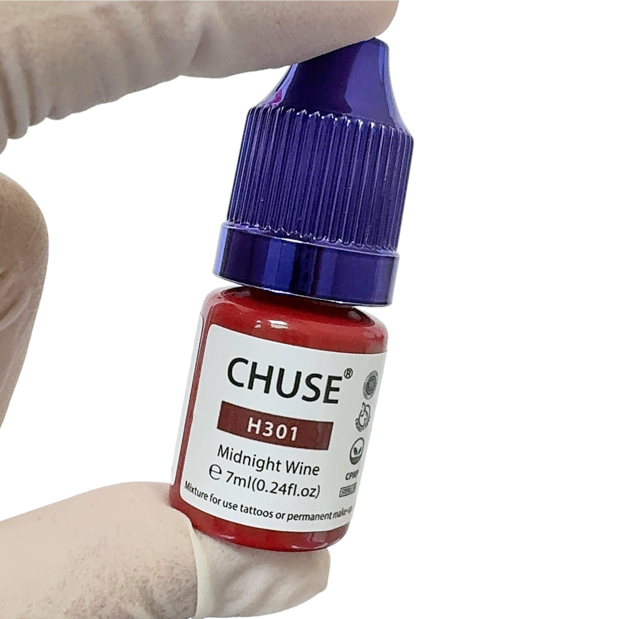 CHUSE PMU Hybrid Liquid Lips Pigments Shades 0.24oz/7ml (H301 Midnight Wine)