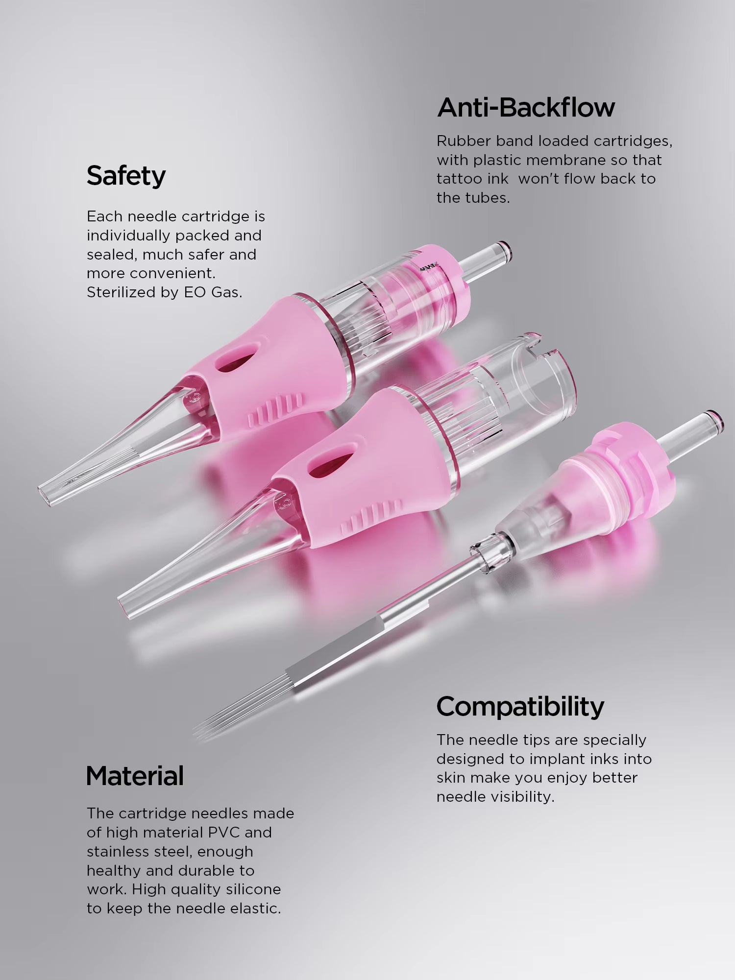 CHUSE V6 Pink Tattoo PMU Cartridges Needles (10Pcs)