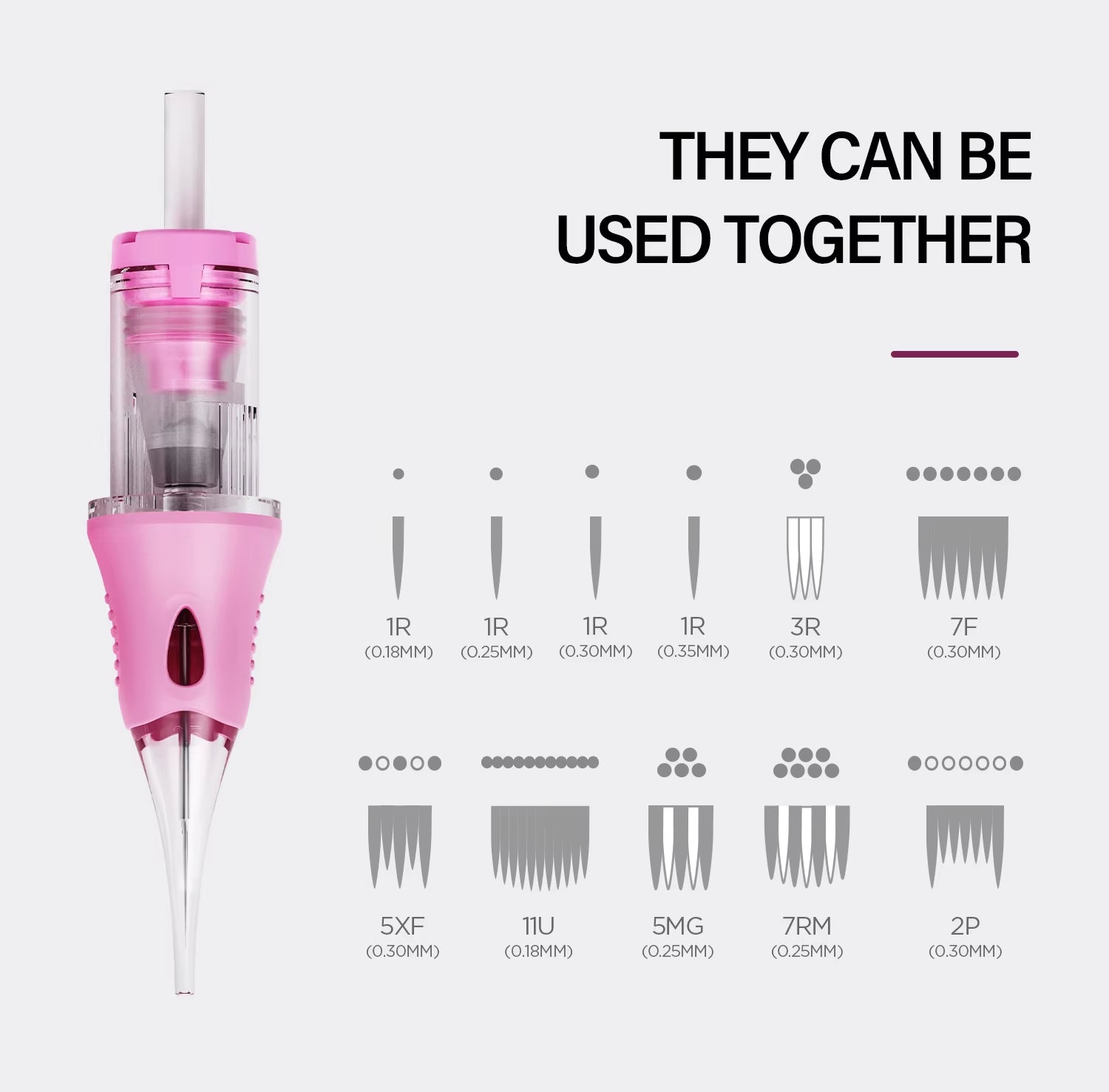 CHUSE V6 Pink Tattoo PMU Cartridges Needles (10Pcs)