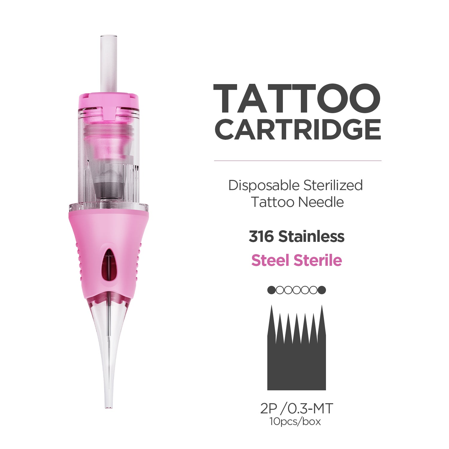 CHUSE V6 Pink Tattoo PMU Cartridges Needles (10Pcs)