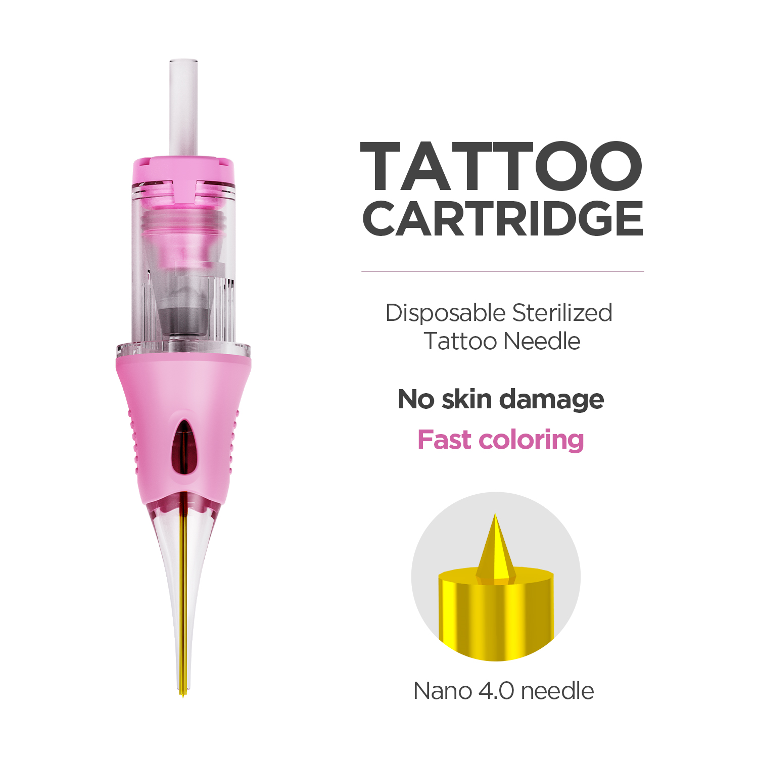 CHUSE V6 Pink Tattoo PMU Cartridges Needles (10Pcs)