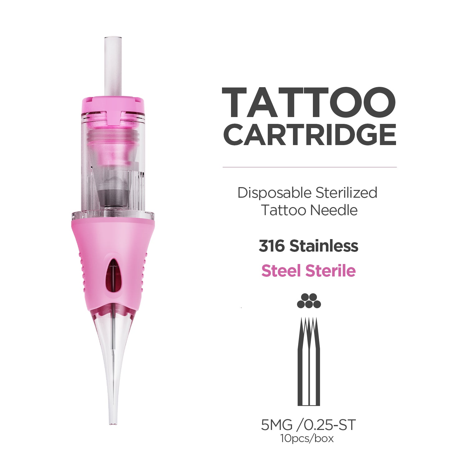CHUSE V6 Pink Tattoo PMU Cartridges Needles (10Pcs)