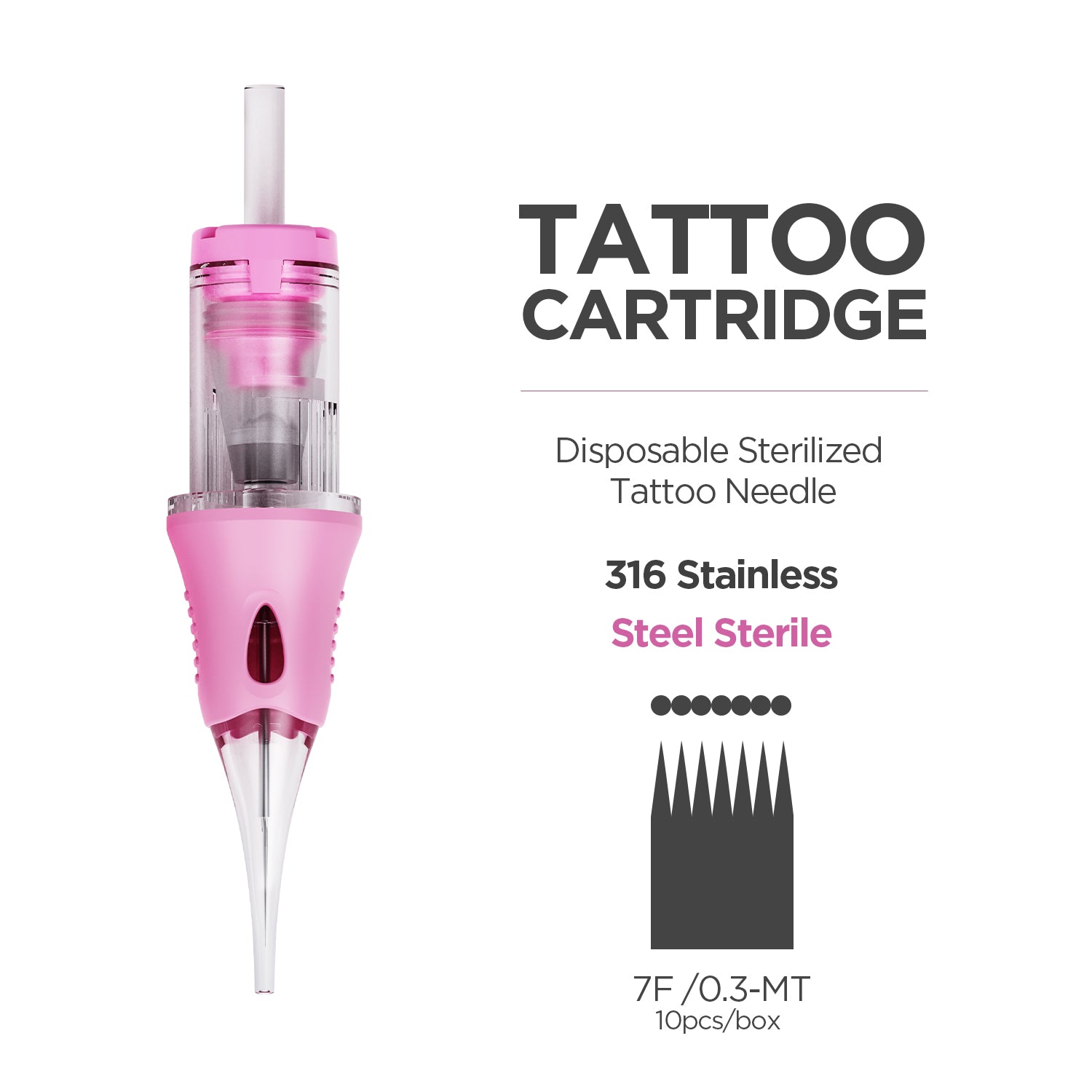 CHUSE V6 Pink Tattoo PMU Cartridges Needles (10Pcs)