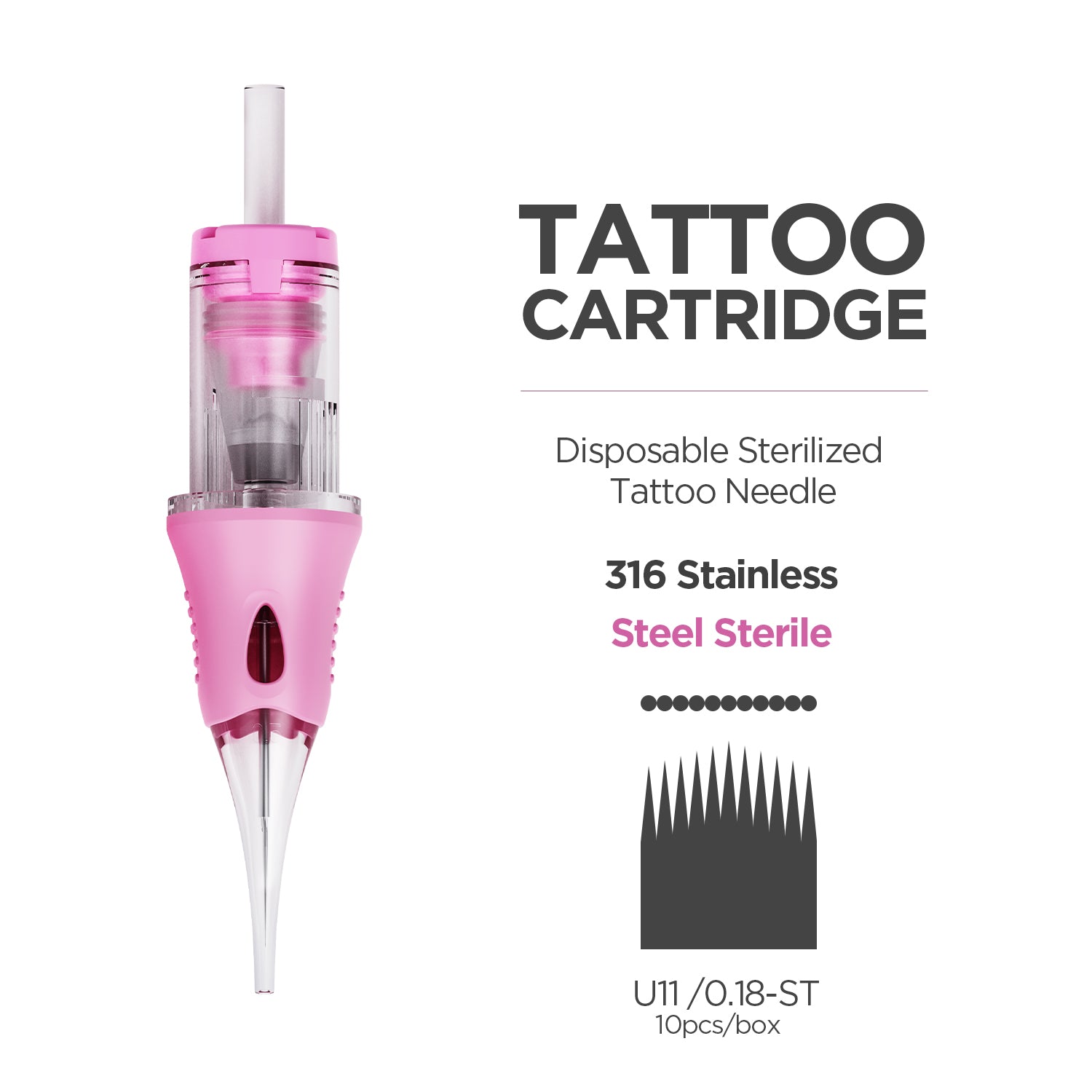 Cartouches d'aiguilles de tatouage PMU CHUSE V6 Pink (10 pièces)
