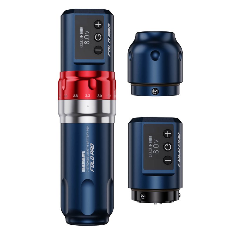 Dragonhawk Wireless Tattoo Pen Machine with 7 Stroke Length | Fold Pro