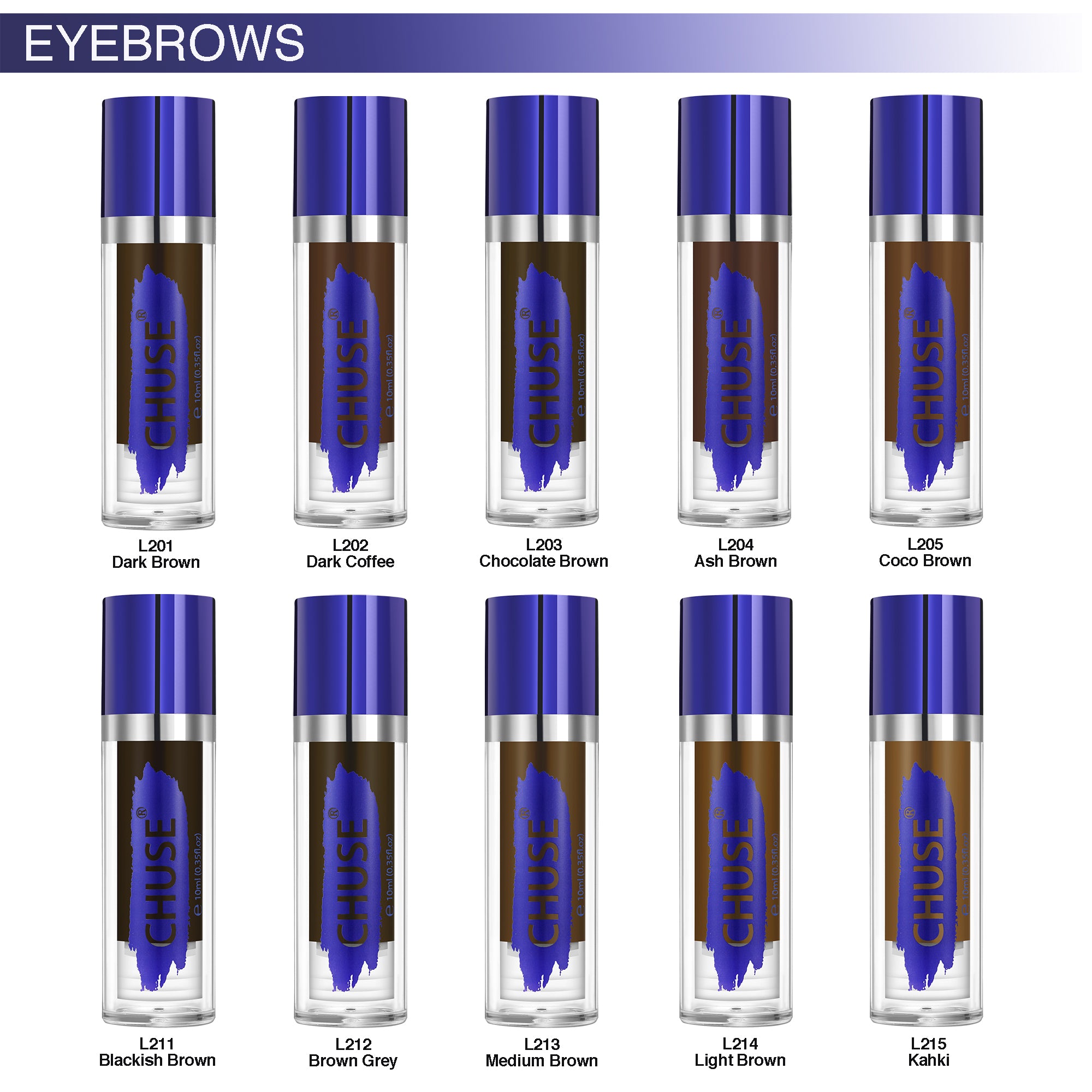 CHUSE PMU Eyebrow Pigments 0.35oz/10ml (L213 Medium Brown)