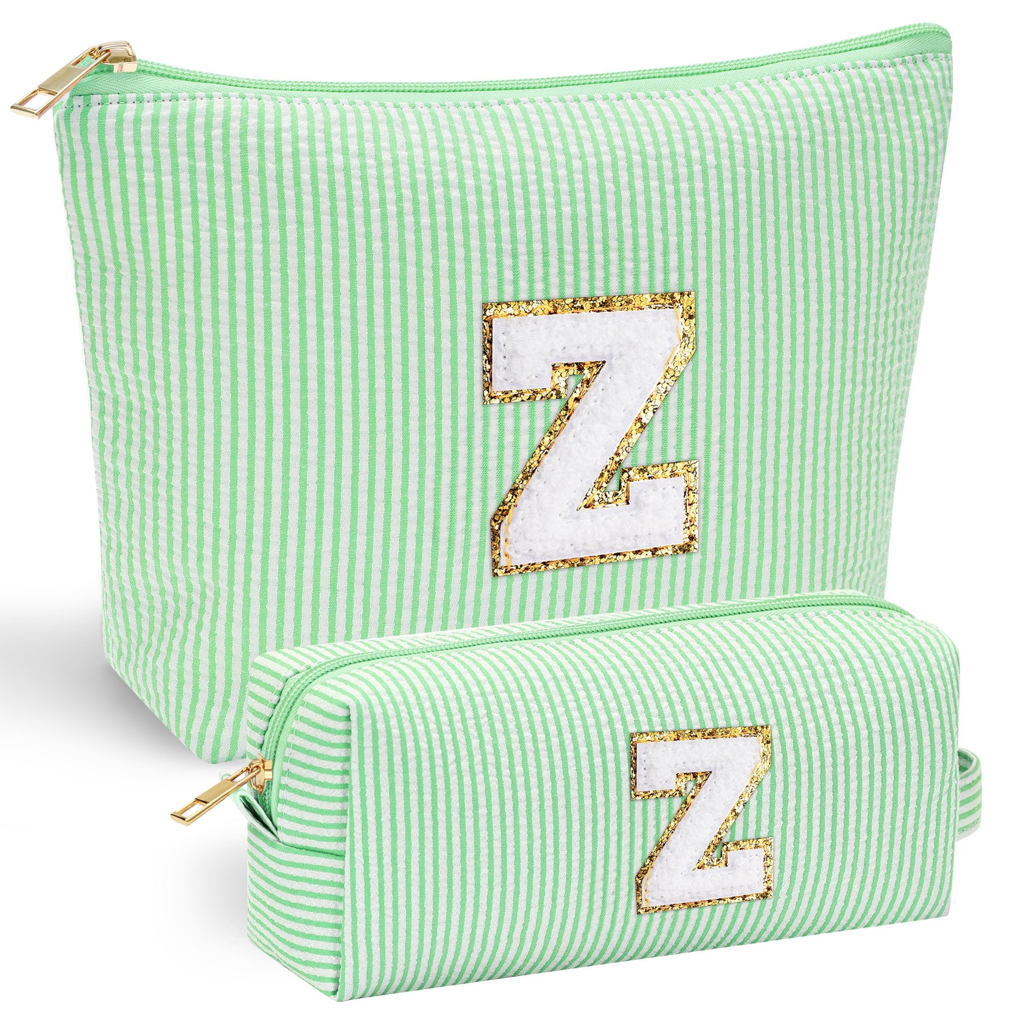 Personalized Initial Makeup Bag for Women | Cosmetic Travel Toiletry Bag | Preppy Stuff Teen Girl Gift Trendy Stuff