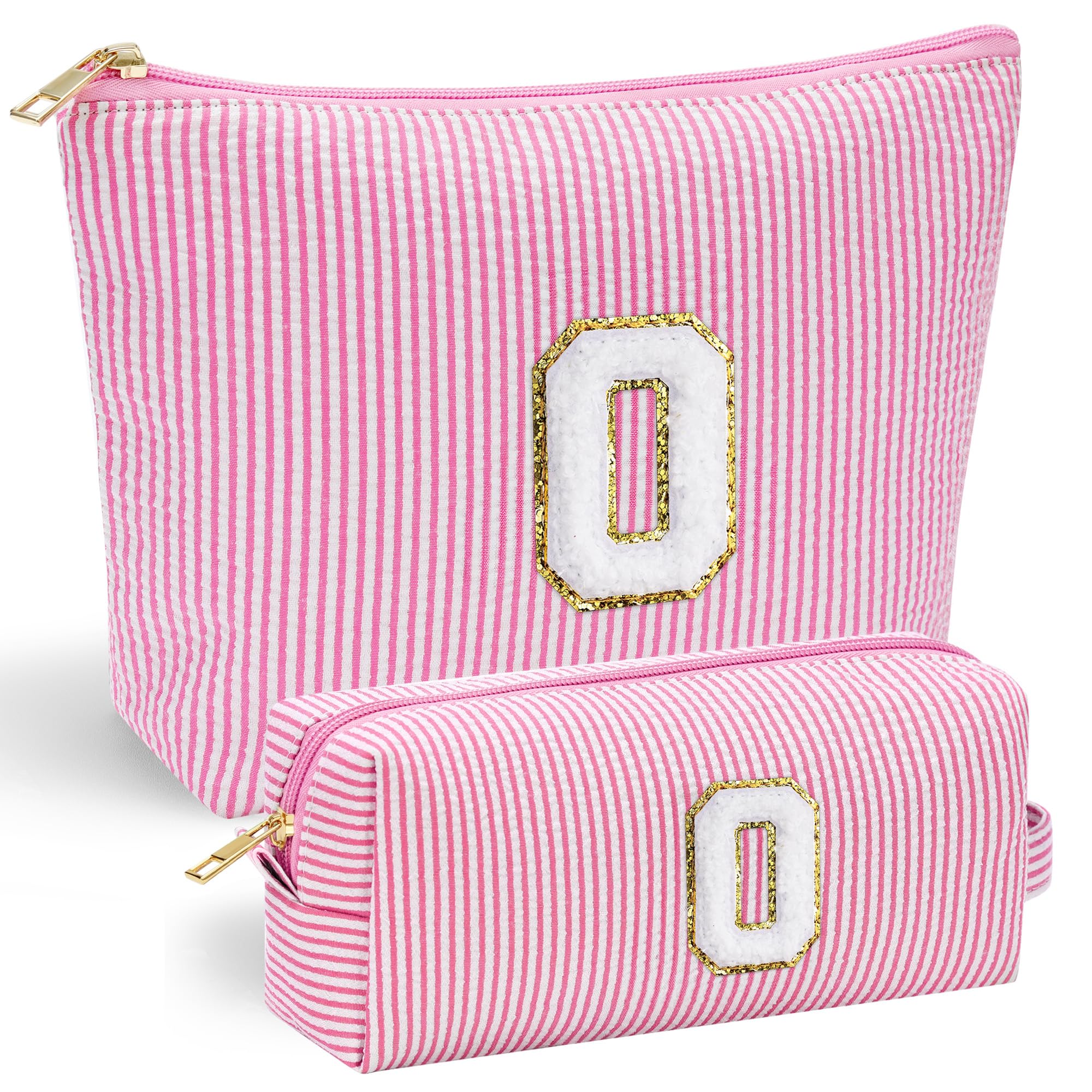 Personalized Initial Makeup Bag for Women | Cosmetic Travel Toiletry Bag | Preppy Stuff Teen Girl Gift Trendy Stuff