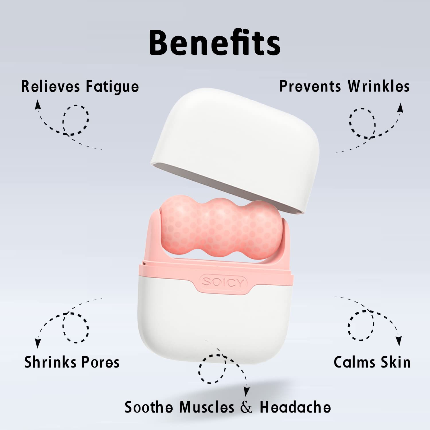 Ice Roller for Face and Eyes - Facial Skin Care Tools with 2 in 1 Face Roller and Travel Case, Self Care Gift for Men Women