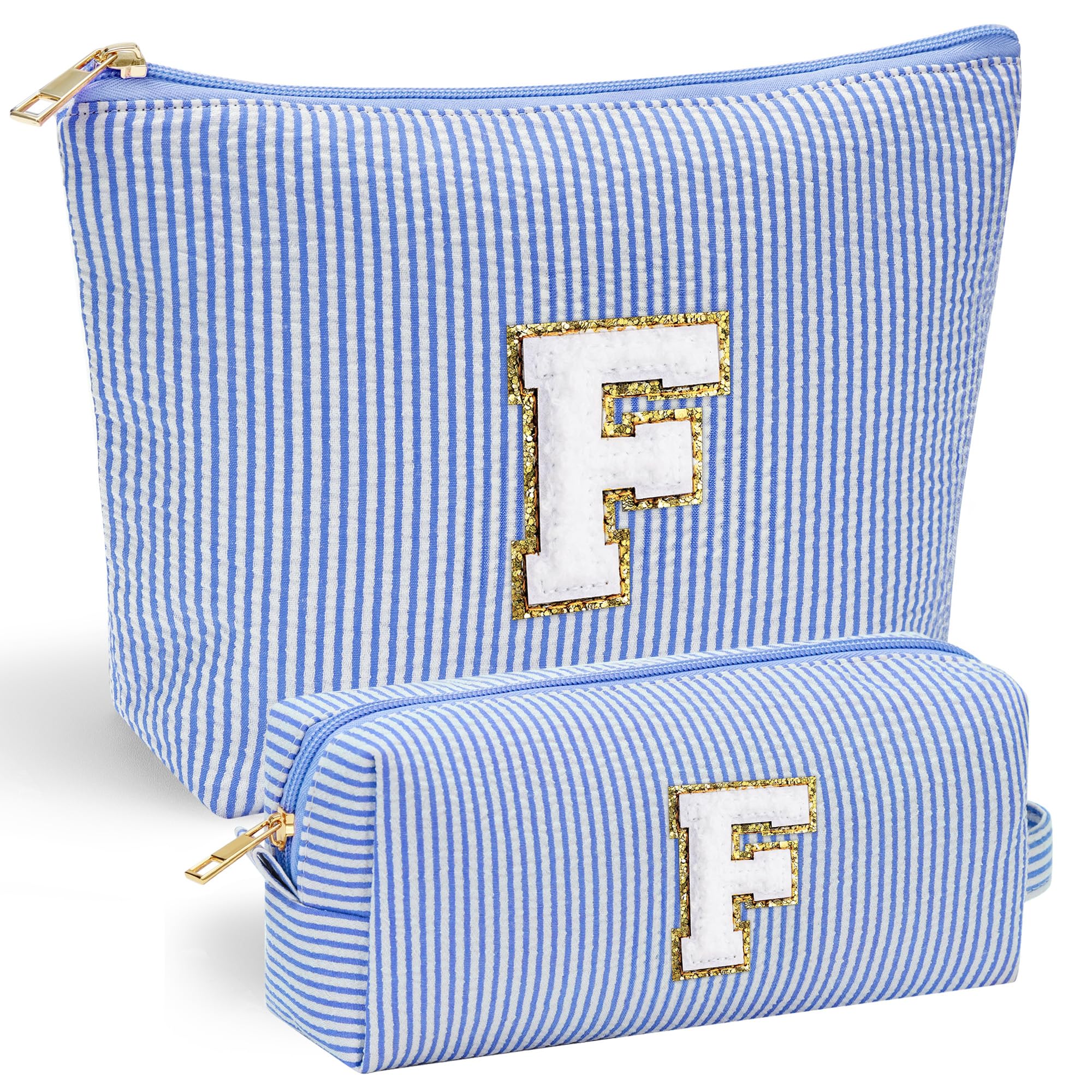 Personalized Initial Makeup Bag for Women | Cosmetic Travel Toiletry Bag | Preppy Stuff Teen Girl Gift Trendy Stuff