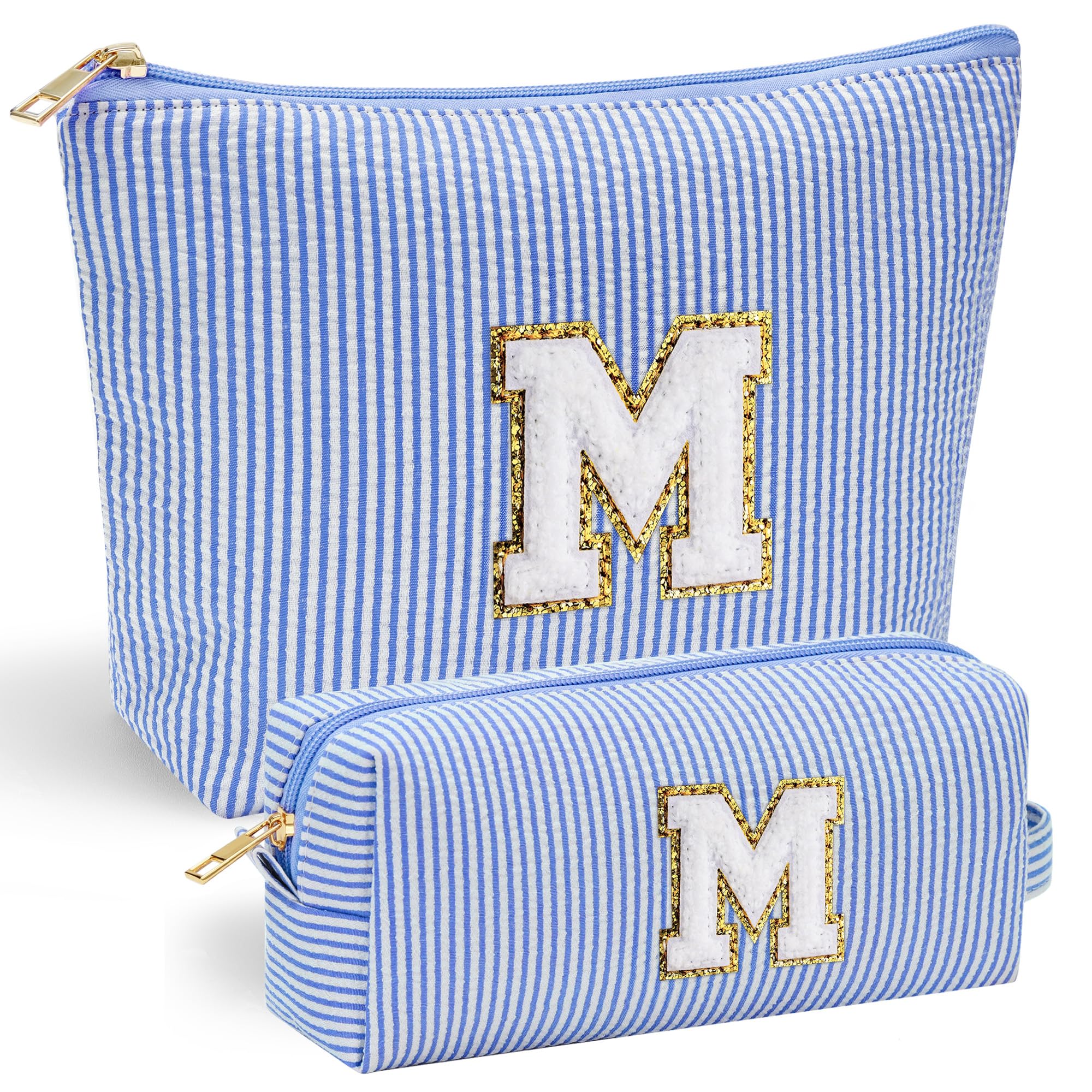 Personalized Initial Makeup Bag for Women | Cosmetic Travel Toiletry Bag | Preppy Stuff Teen Girl Gift Trendy Stuff