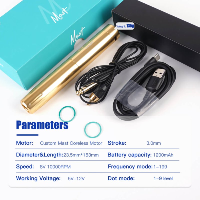 Dragonhawk Mast Tour Y22 Wireless Tattoo Pen Machine with 3.0MM Stroke Permanent Makeup