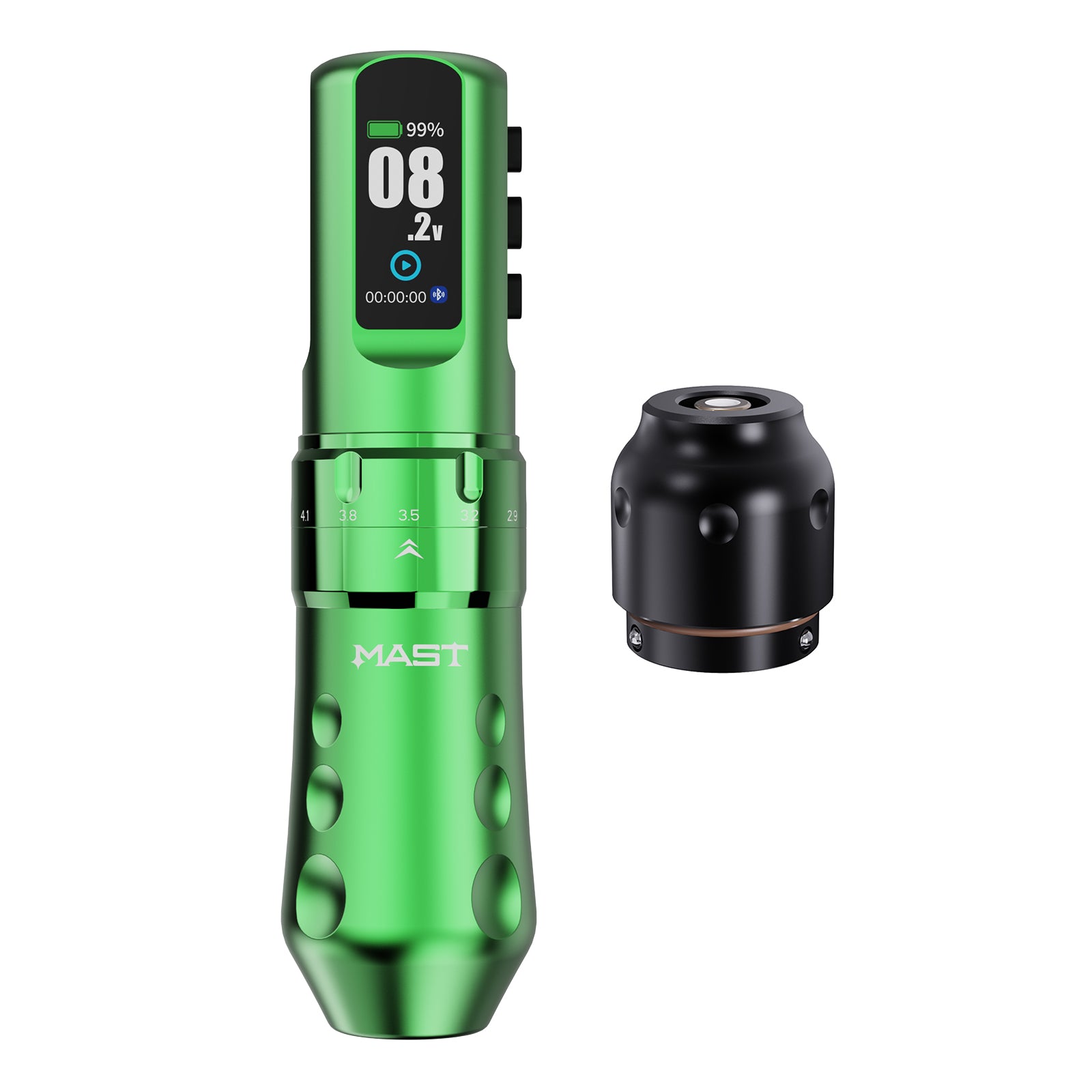 Dragonhawk Wireless Tattoo Pen Machine 2.5-4.5MM Strokes Length | Mast Flip 4 Pro ( With RCA Adapter)