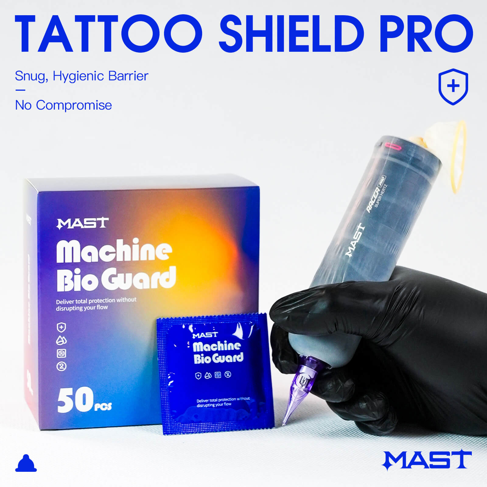 MAST Bio Guard Shield Pro | Medical-Grade Disposable Protective Covers for Tattoo Machines – Box of 50