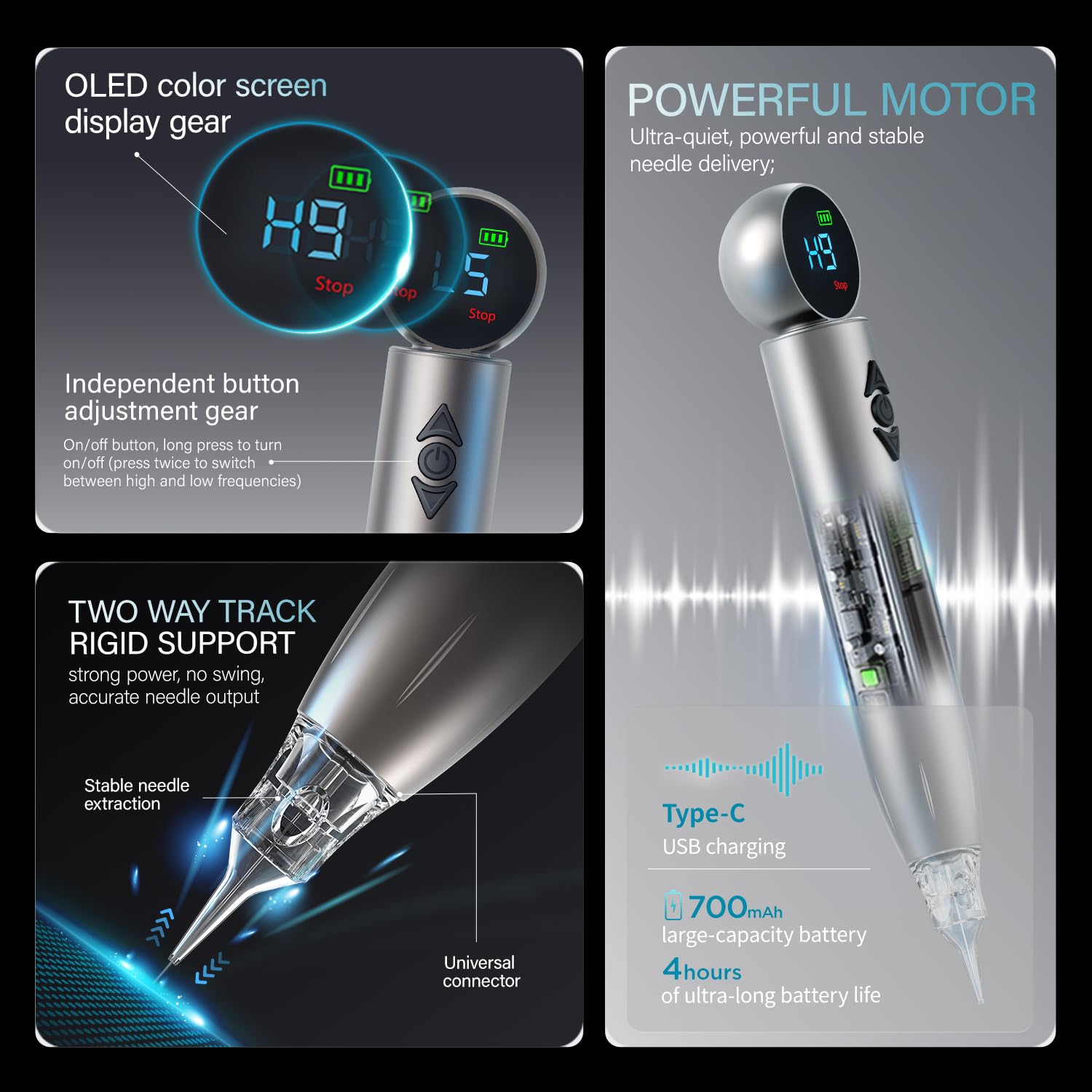 Machine à tatouer sans fil CHUSE V6 (deux batteries)