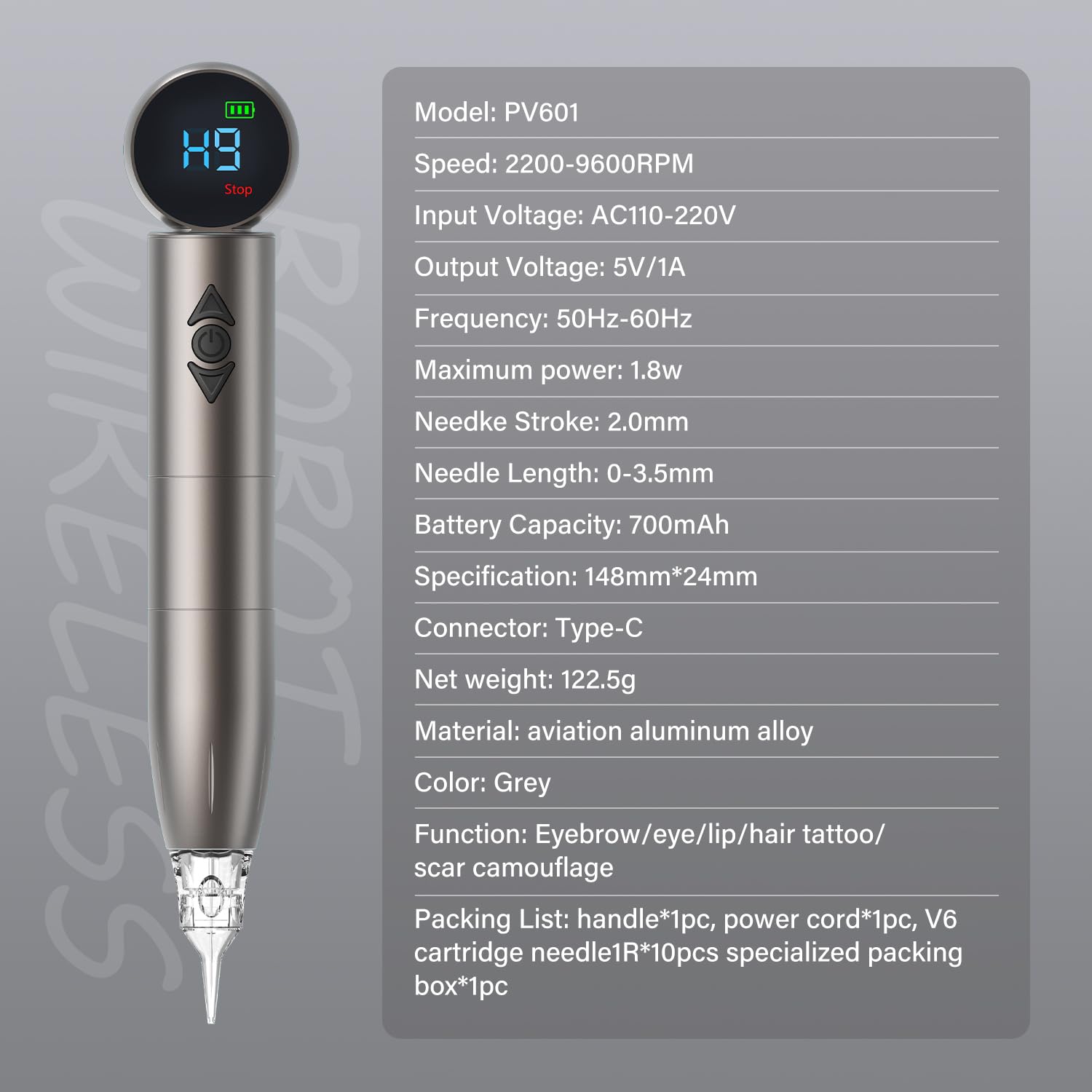 Machine à tatouer sans fil CHUSE V6 (deux batteries)