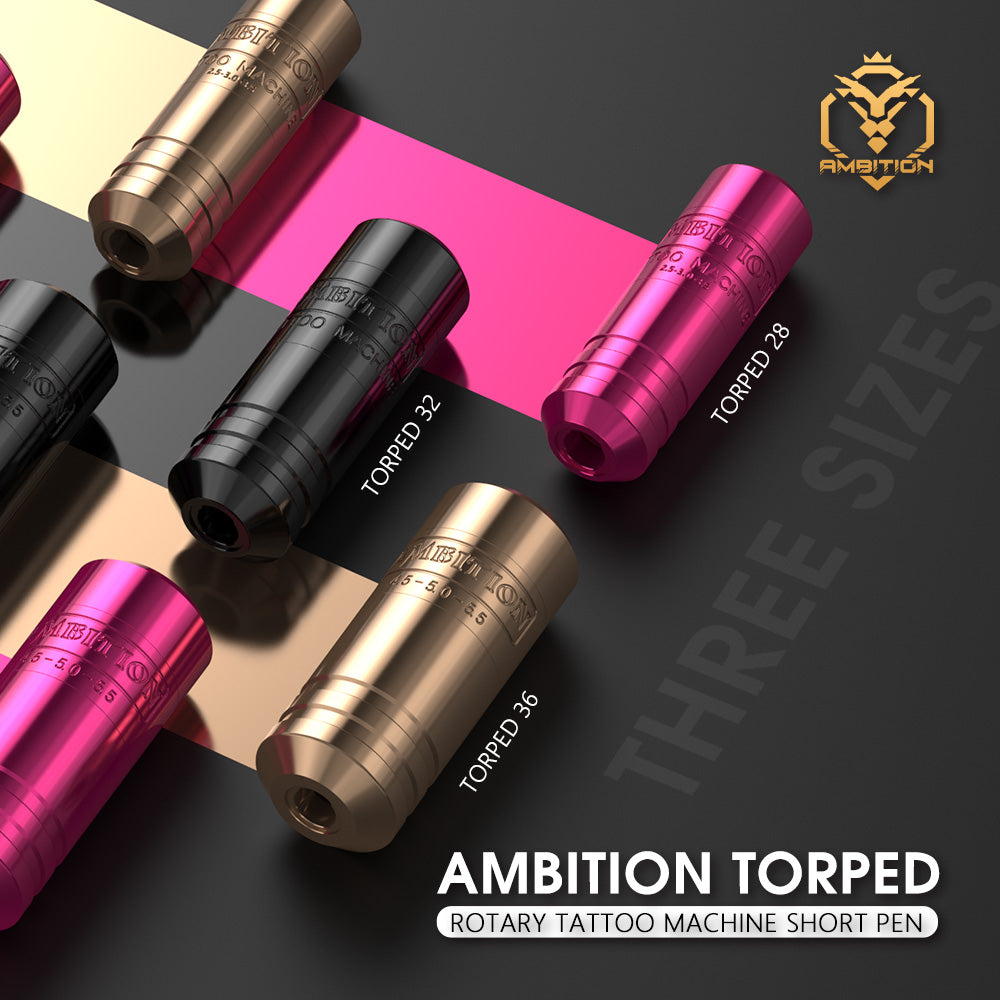 Ambition Torped 28/32/36mm Rotary Tattoo Machine Short Pen