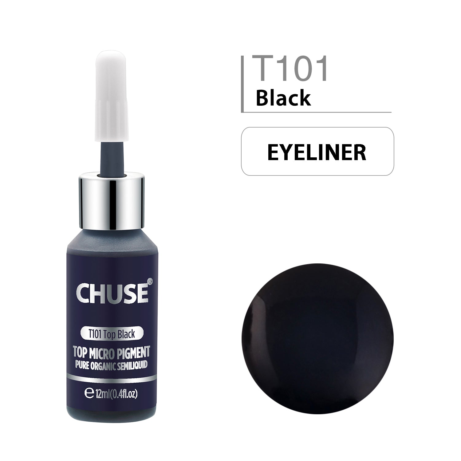 CHUSE PMU Eyeliner-Pigmente 0,4 oz/12ml (T101 Schwarz) 